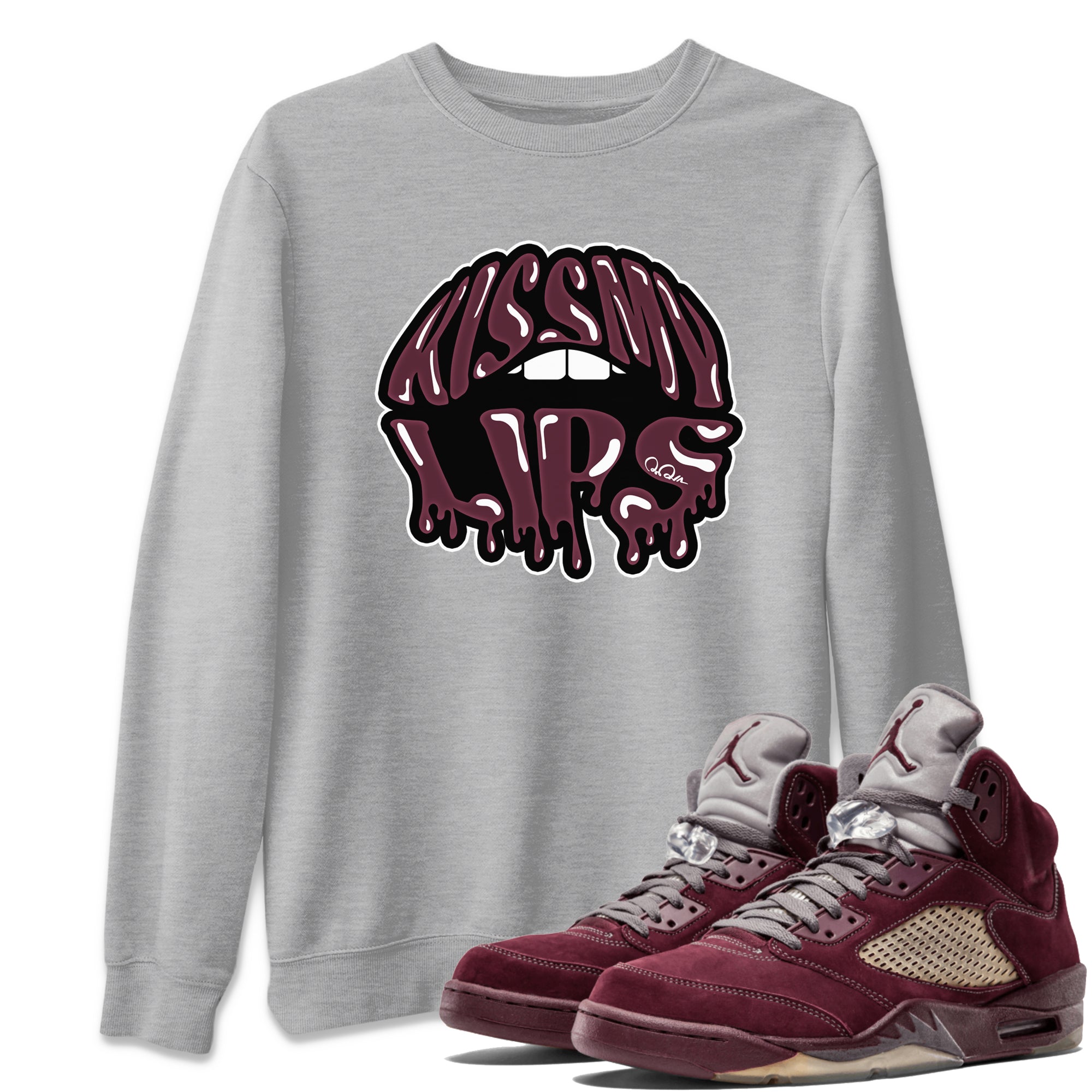 Kiss My Lips Unisex Tops - Air Jordan 5 Burgundy