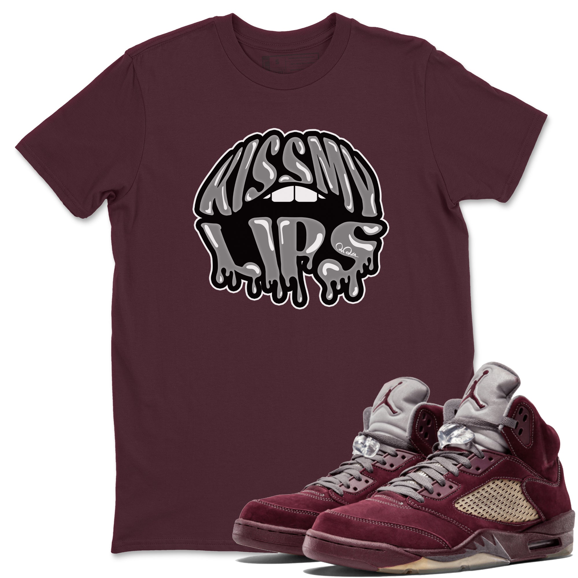 Kiss My Lips Unisex Tops - Air Jordan 5 Burgundy