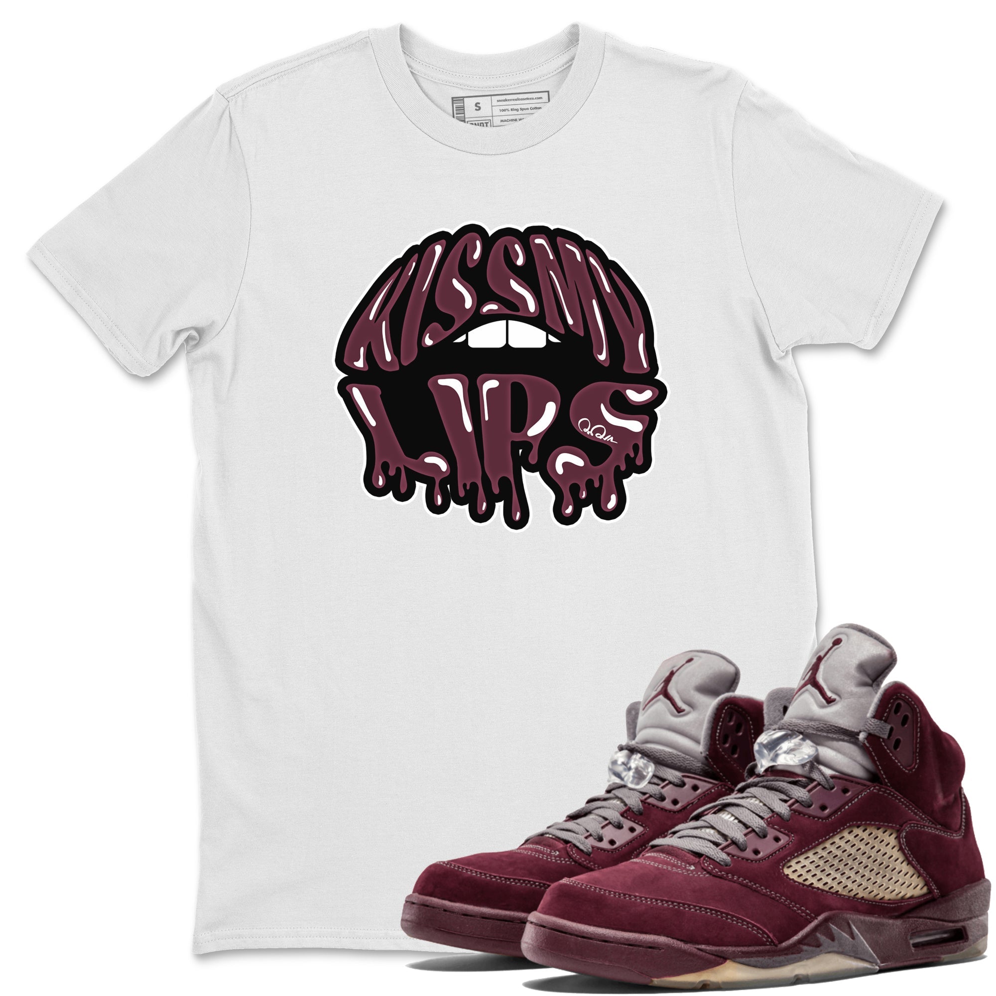Kiss My Lips Unisex Tops - Air Jordan 5 Burgundy