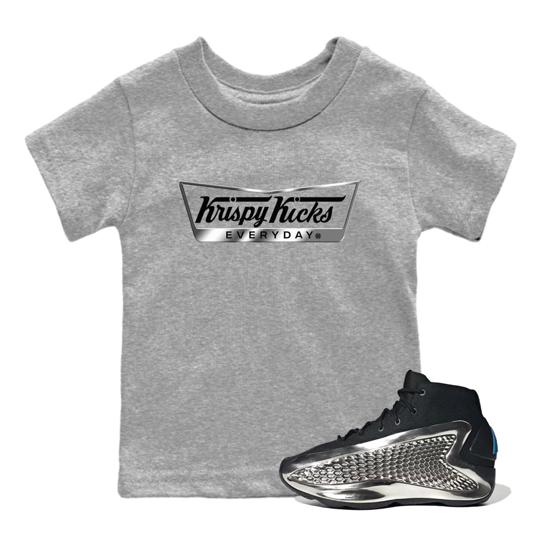 Krispy Kicks snkmatch Tees Kids - AE 1 Silver Metallic