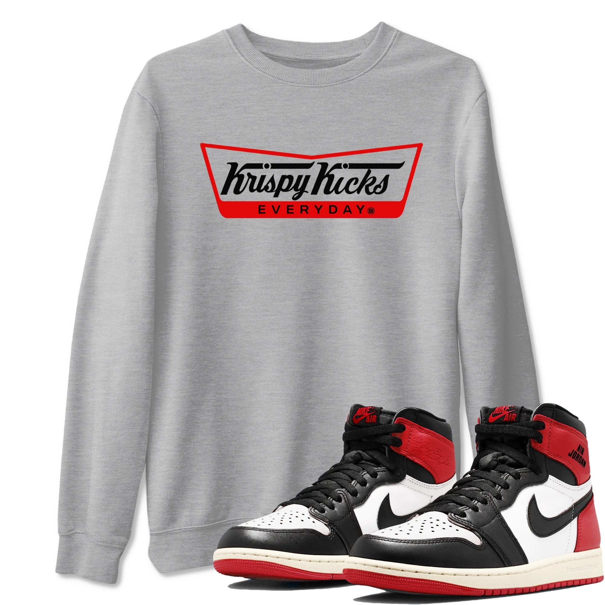 Krispy Kicks snkmatch Tees - Air Jordan 1 Black Toe Reimagined