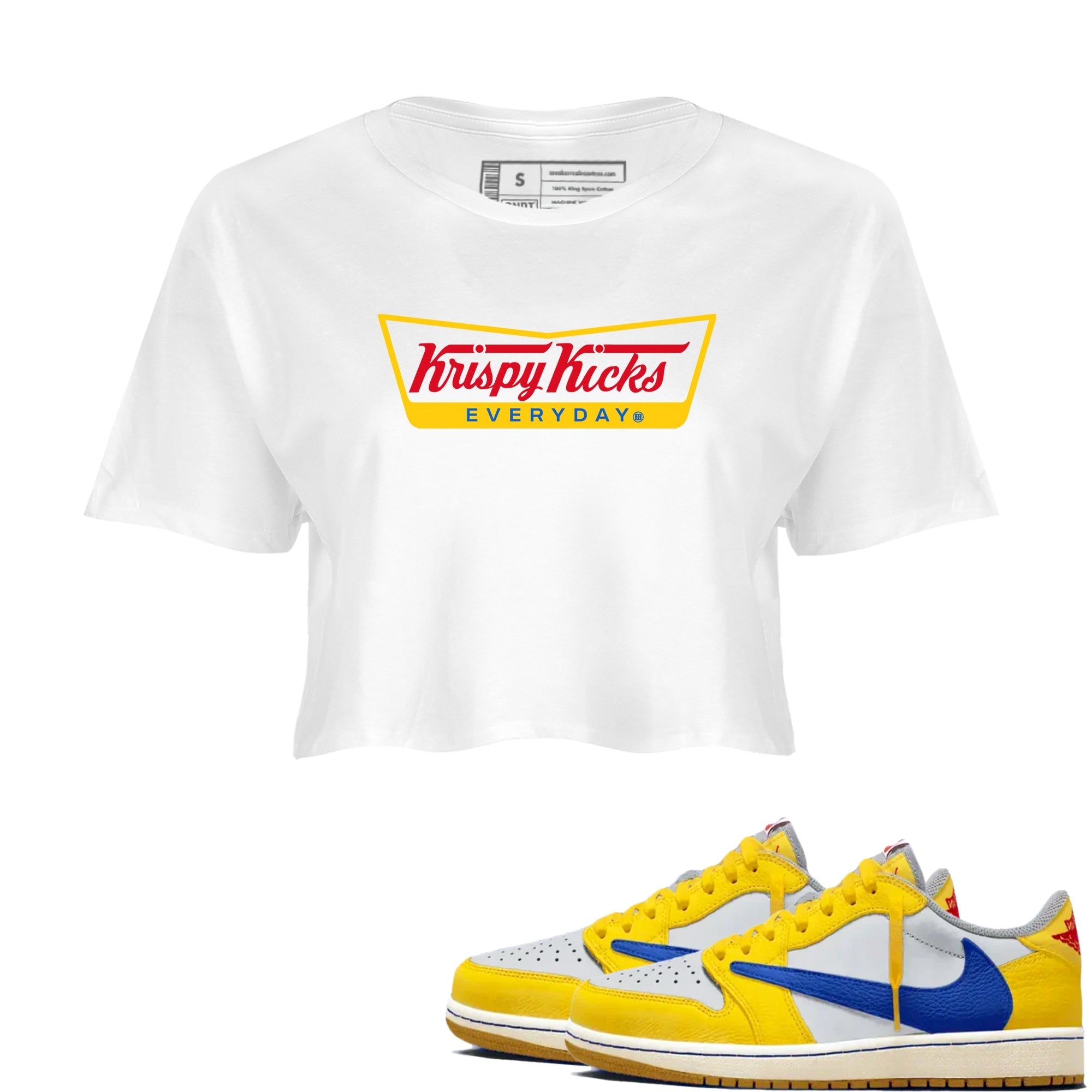 Krispy Kicks snkmatch Women's Top - Air Jordan 1 Travis Scott Canary