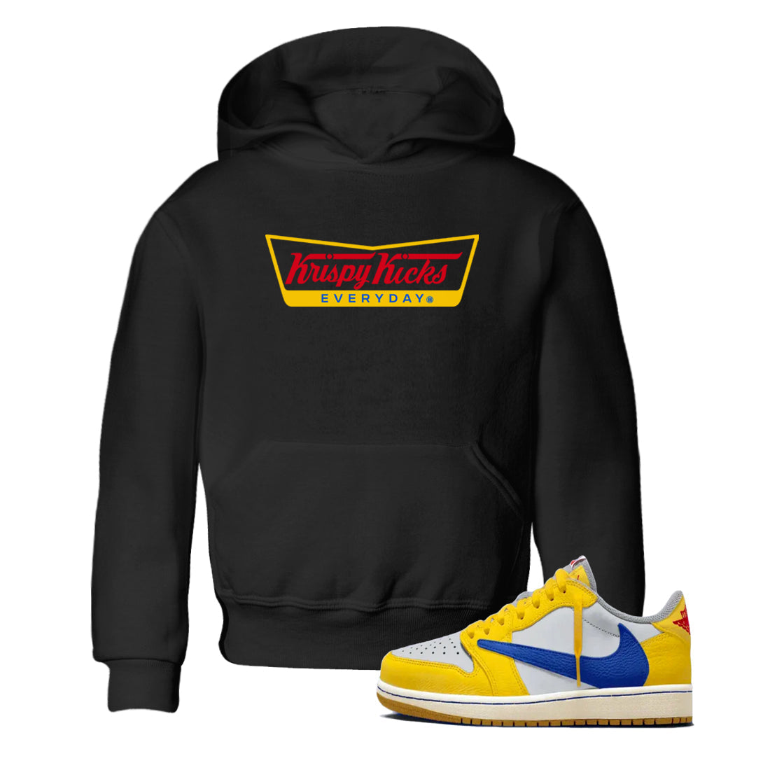 Krispy Kicks snkmatch Tees Kids - Air Jordan 1 Travis Scott Canary
