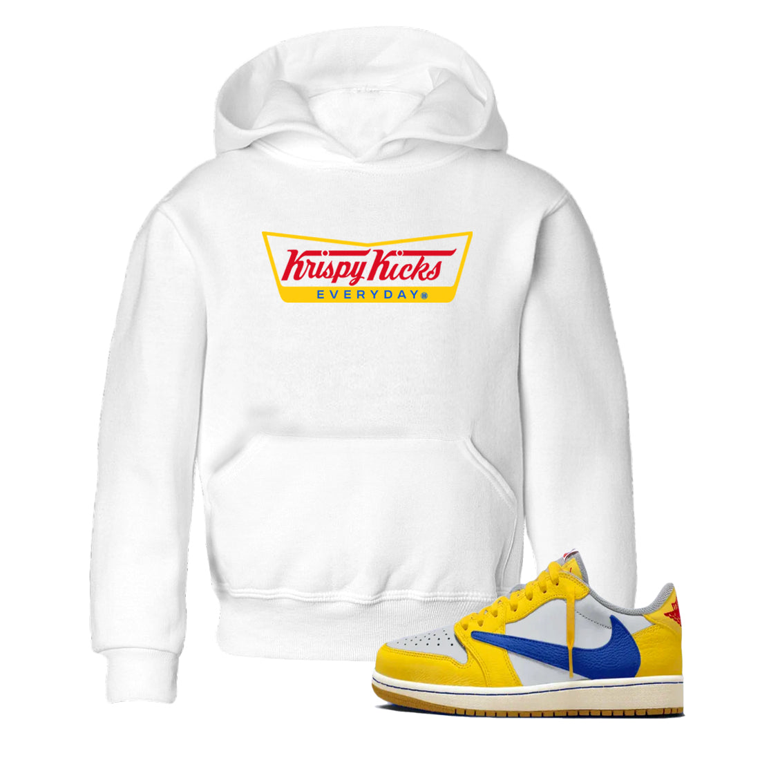 Krispy Kicks snkmatch Tees Kids - Air Jordan 1 Travis Scott Canary