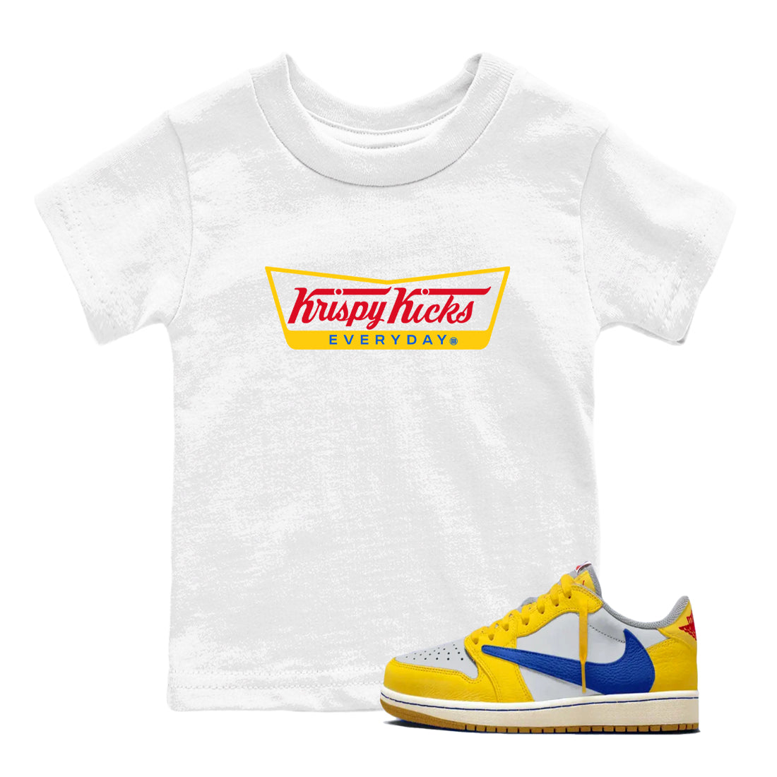 Krispy Kicks snkmatch Tees Kids - Air Jordan 1 Travis Scott Canary