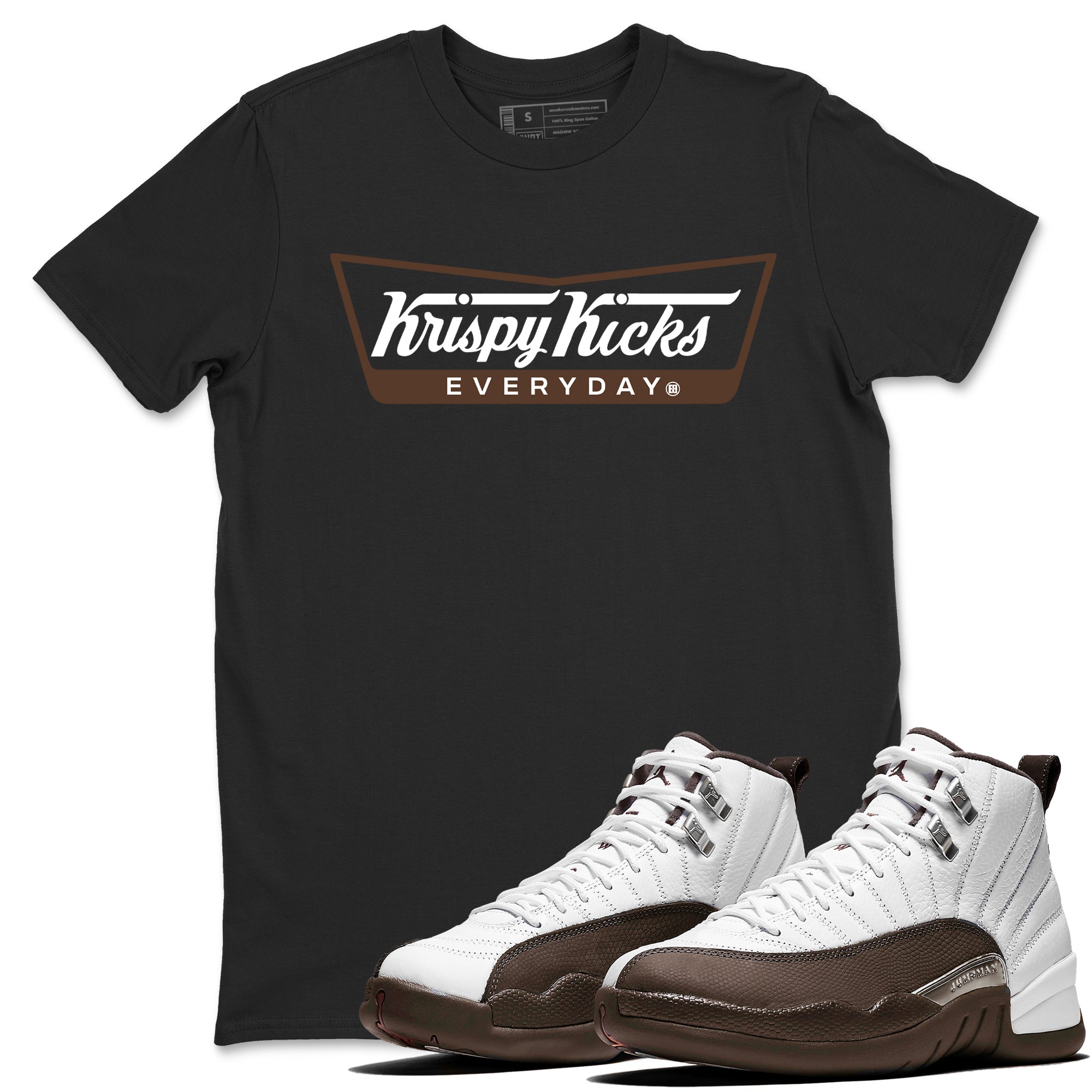 Krispy Kicks snkmatch Tees - Air Jordan 12 Baroque Brown
