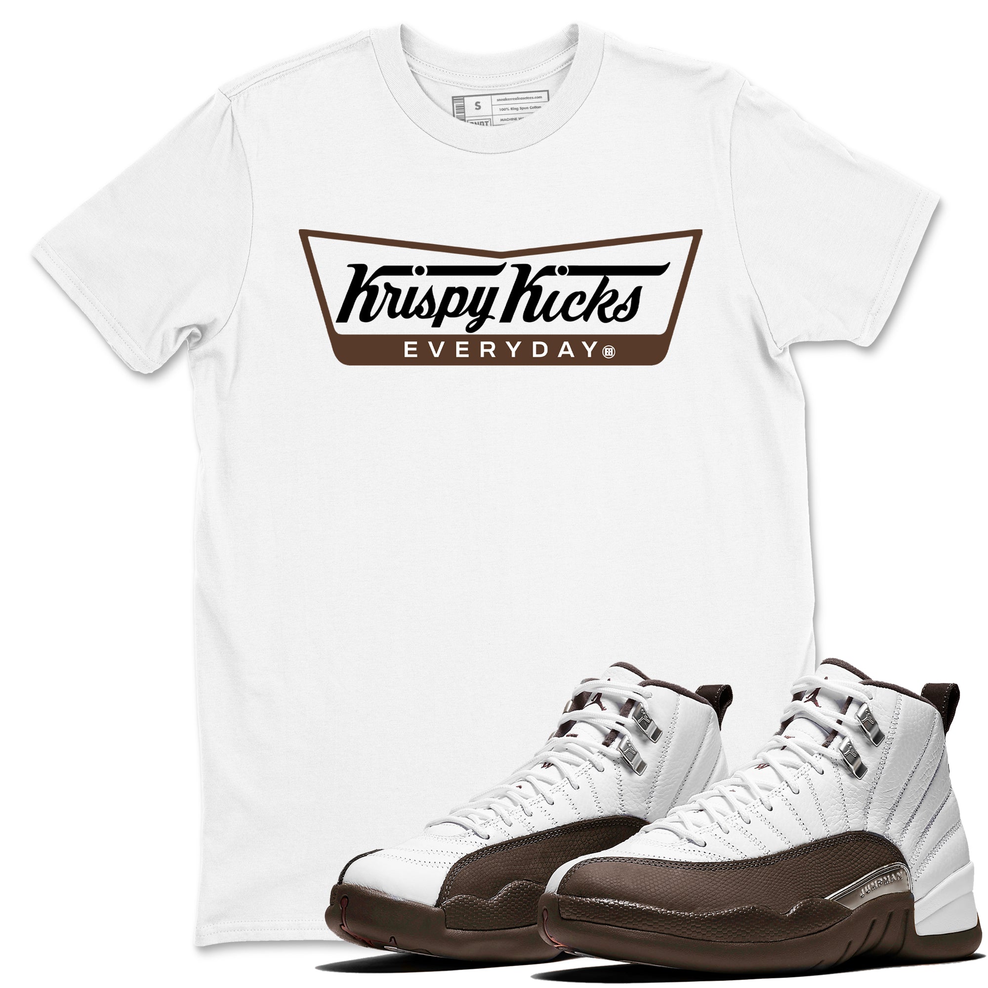 Krispy Kicks snkmatch Tees - Air Jordan 12 Baroque Brown
