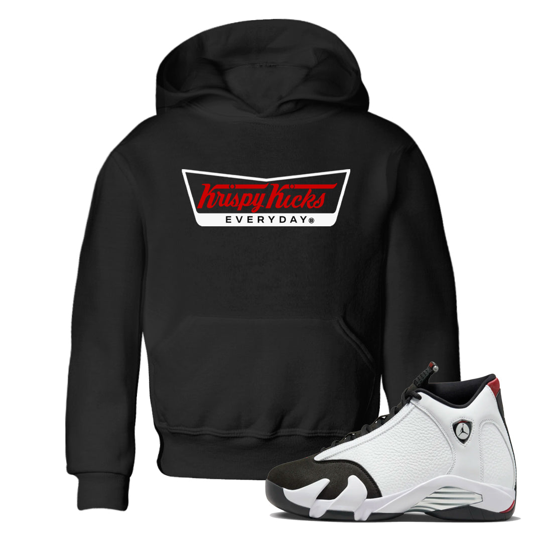 Krispy Kicks snkmatch Tees Kids - Air Jordan 14 Black Toe
