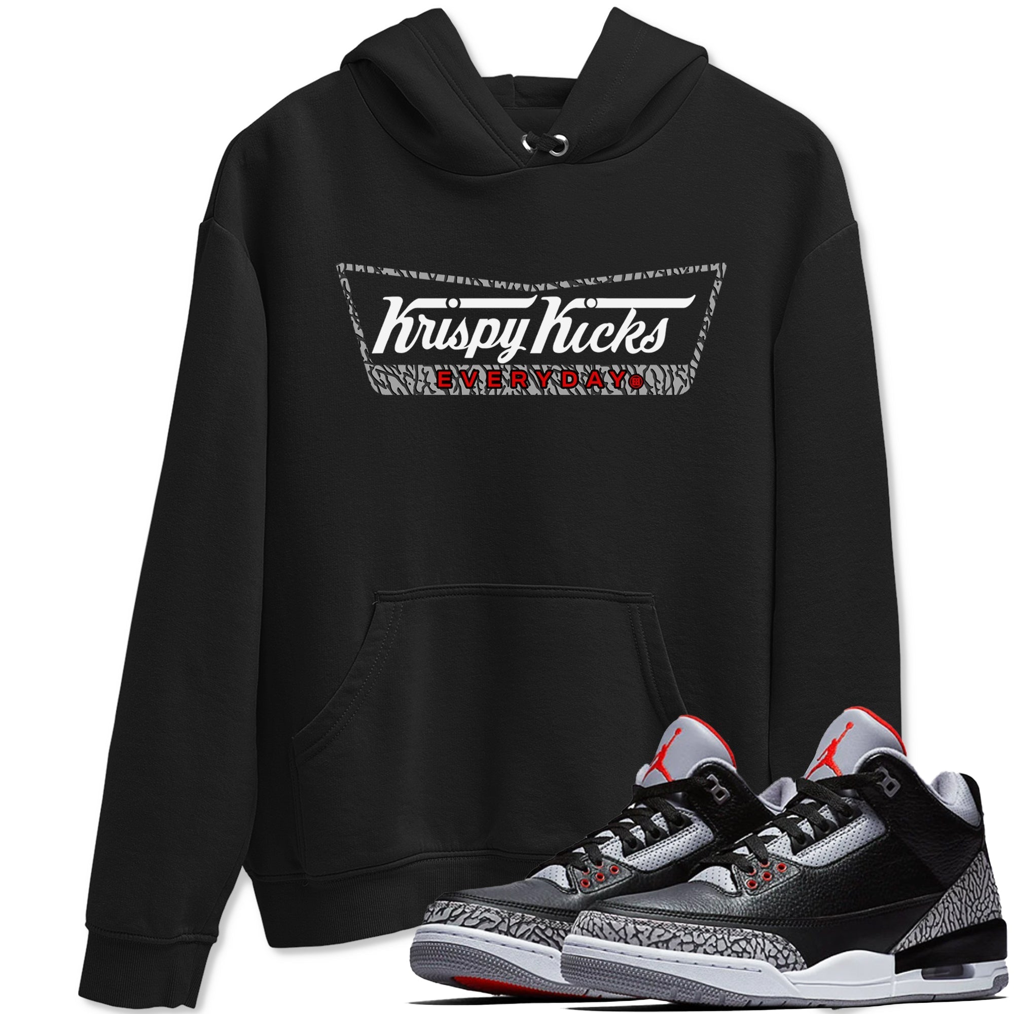 Krispy Kicks snkmatch Tees - Air Jordan 3 Black Cement