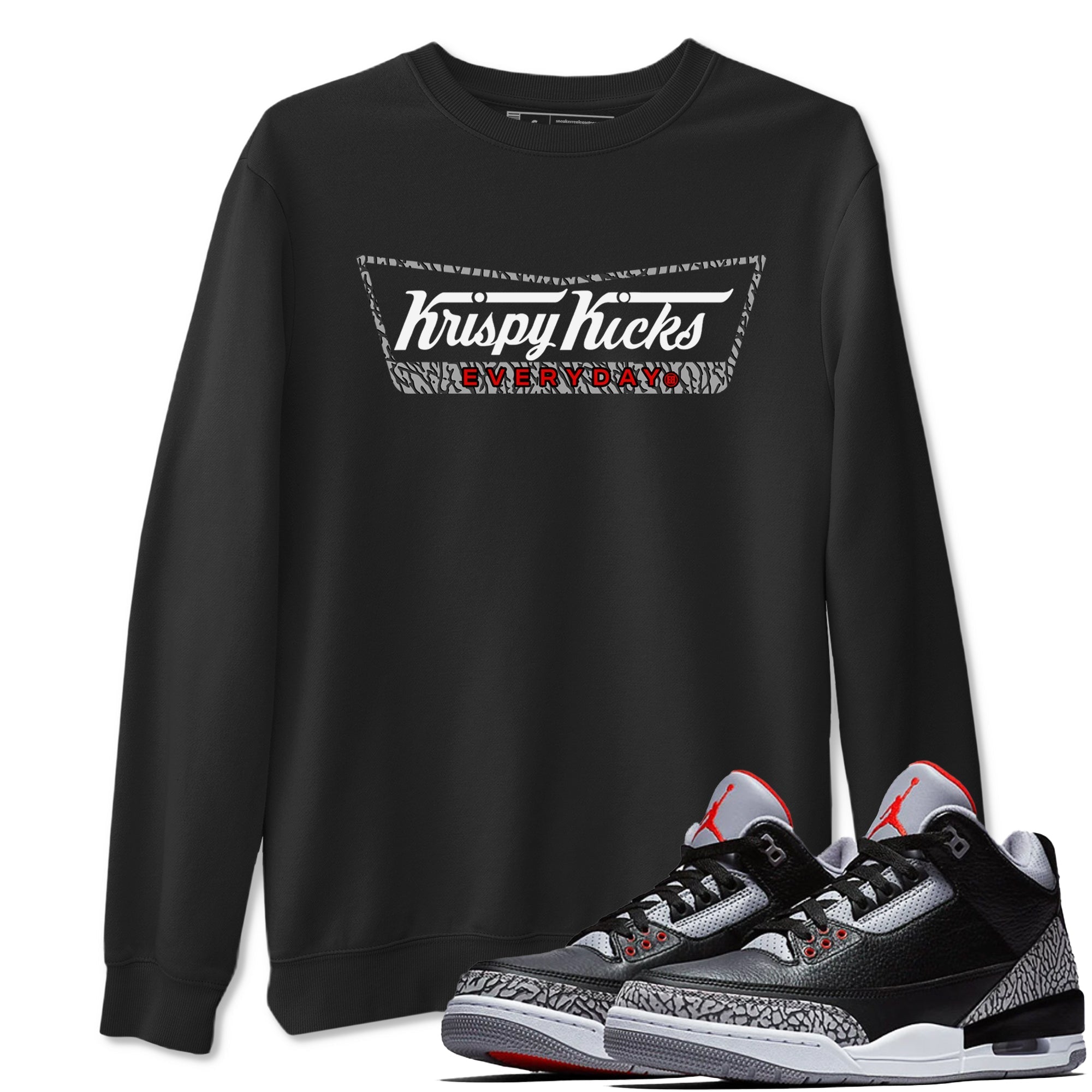 Krispy Kicks snkmatch Tees - Air Jordan 3 Black Cement