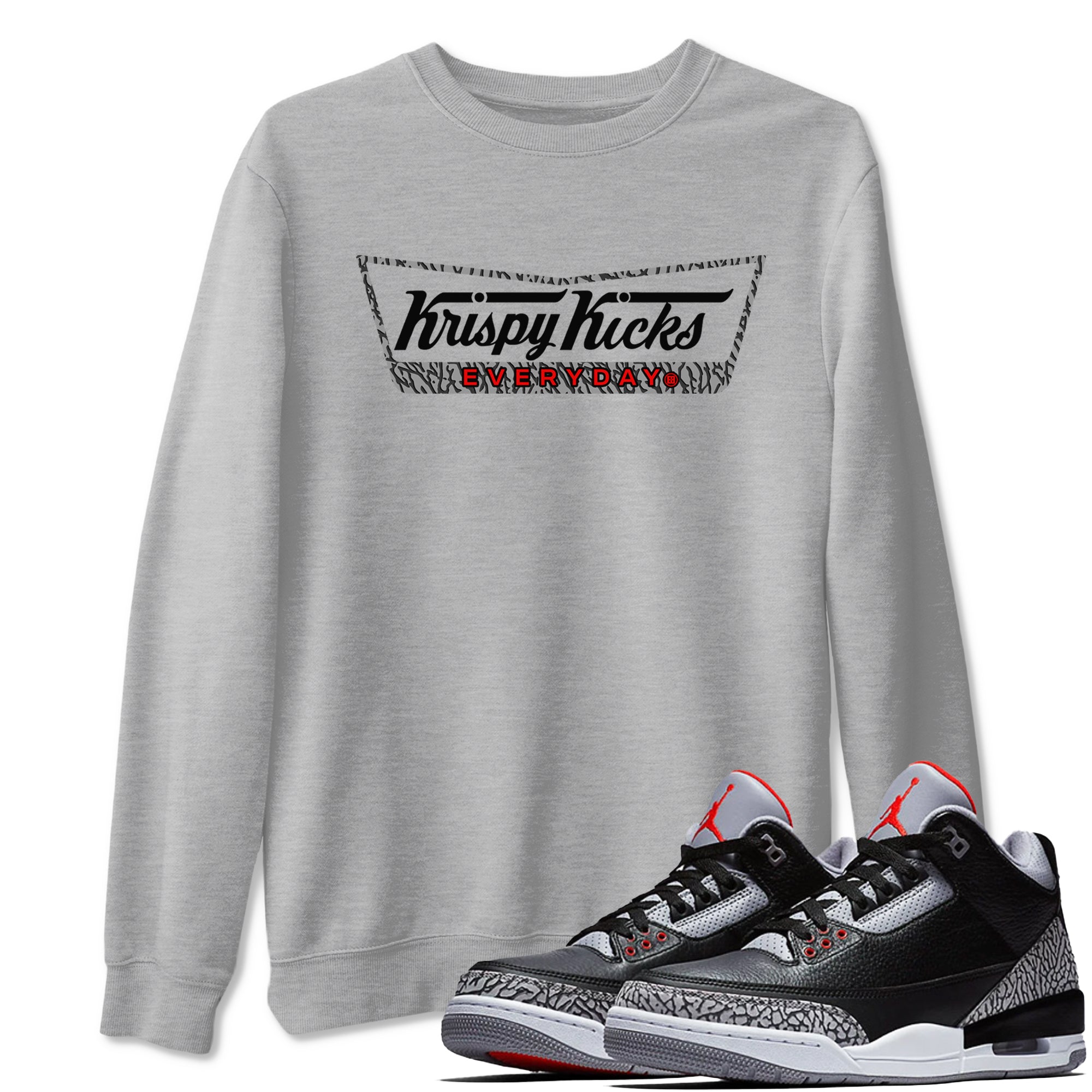 Krispy Kicks snkmatch Tees - Air Jordan 3 Black Cement