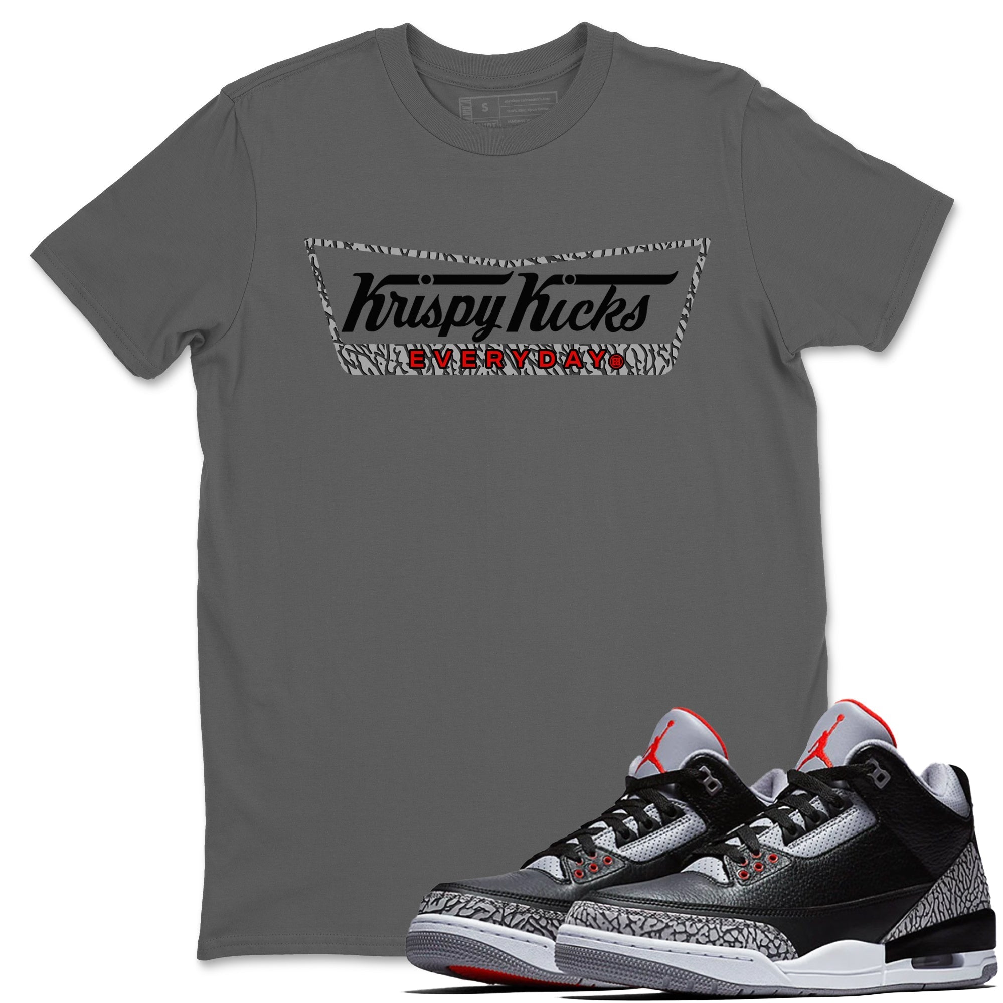 Krispy Kicks snkmatch Tees - Air Jordan 3 Black Cement