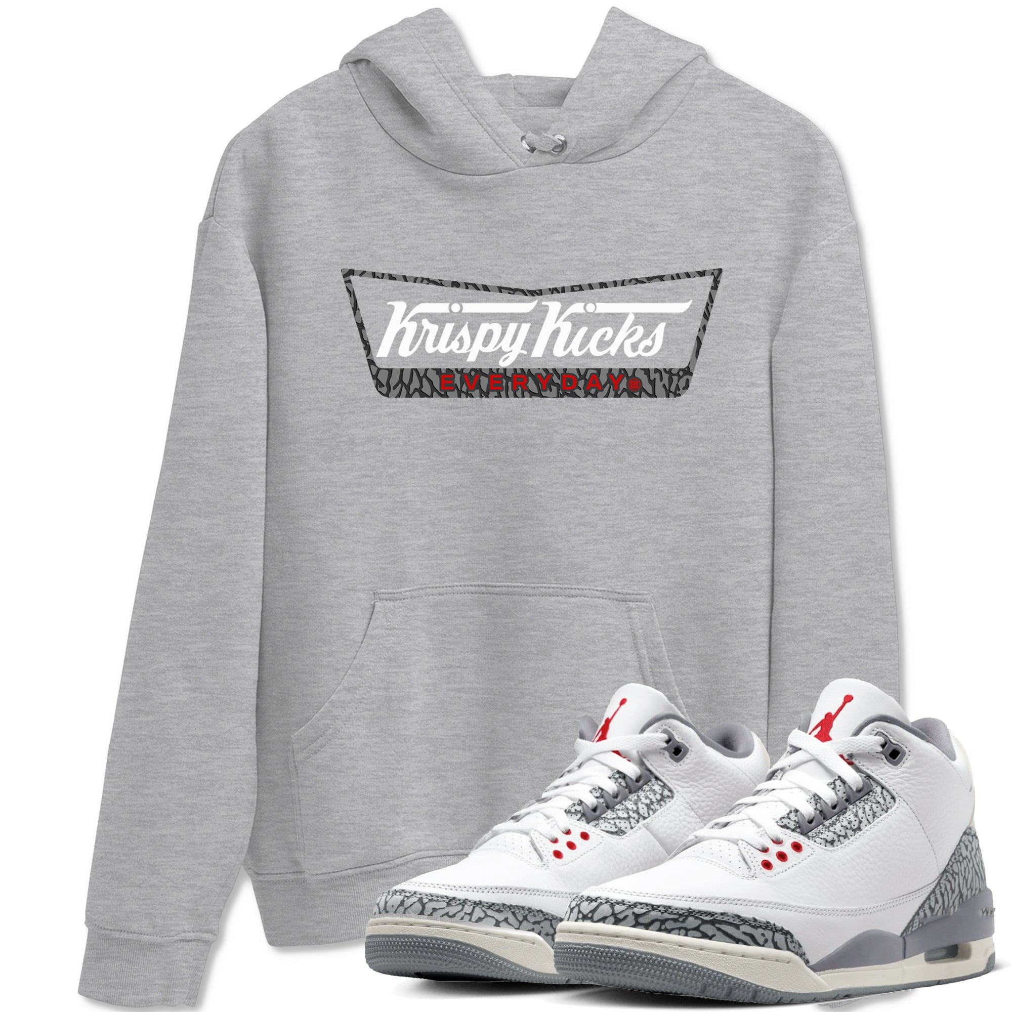 Krispy Kicks snkmatch Tees - Air Jordan 3 Cement Grey