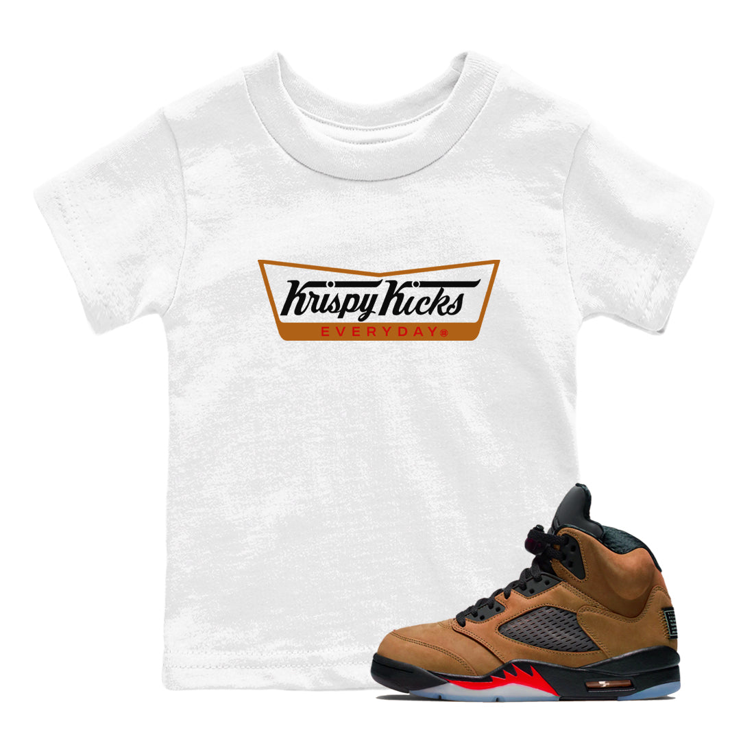 Krispy Kicks snkmatch Tees Kids - Air Jordan 5 Archaeo Brown