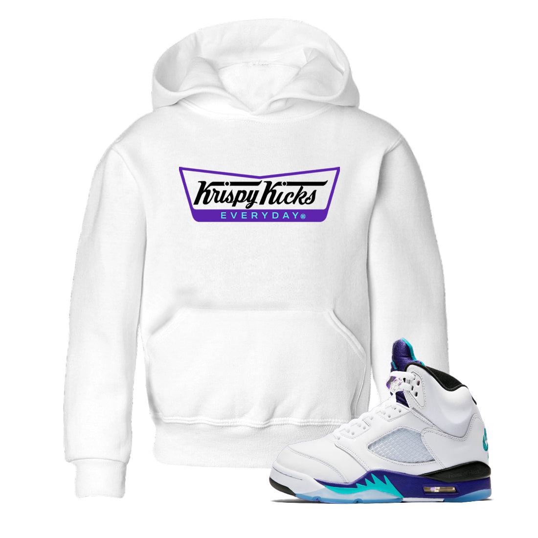 Krispy Kicks snkmatch Tees Kids - Air Jordan 5 Grape