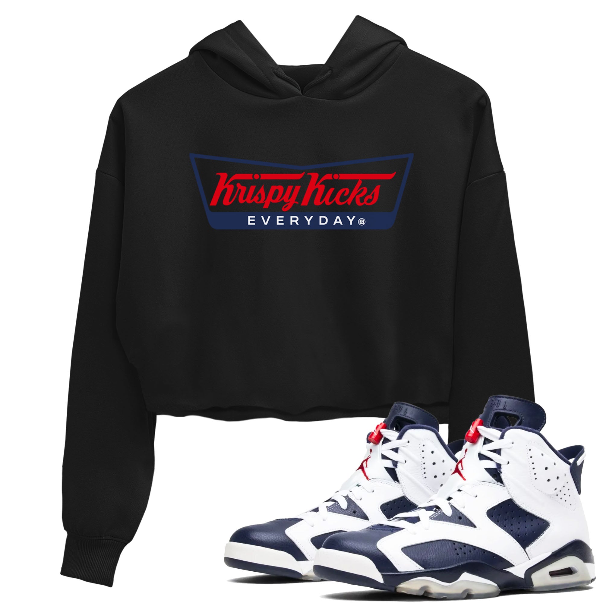 Krispy Kicks snkmatch Women's Top - Air Jordan 6 White And Midnight Navy