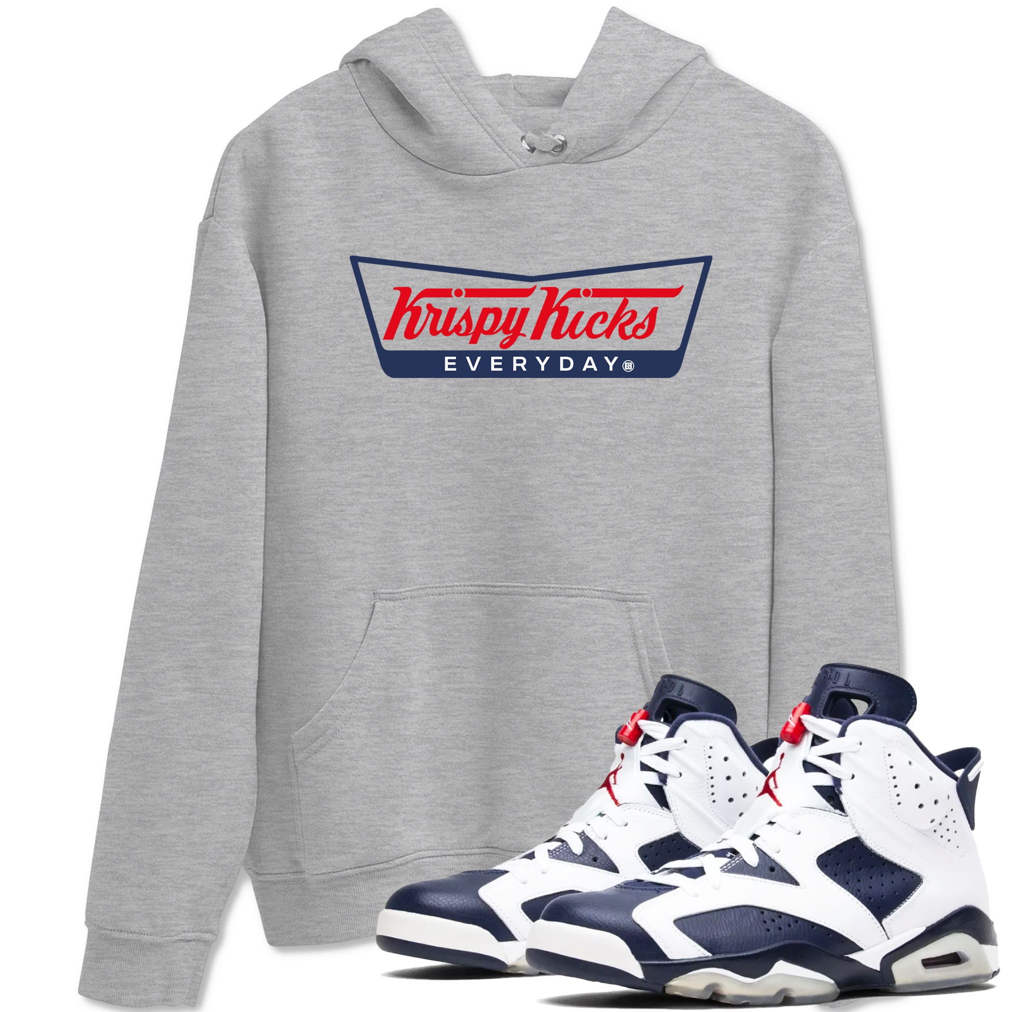 Krispy Kicks snkmatch Tees - Air Jordan 6 White And Midnight Navy