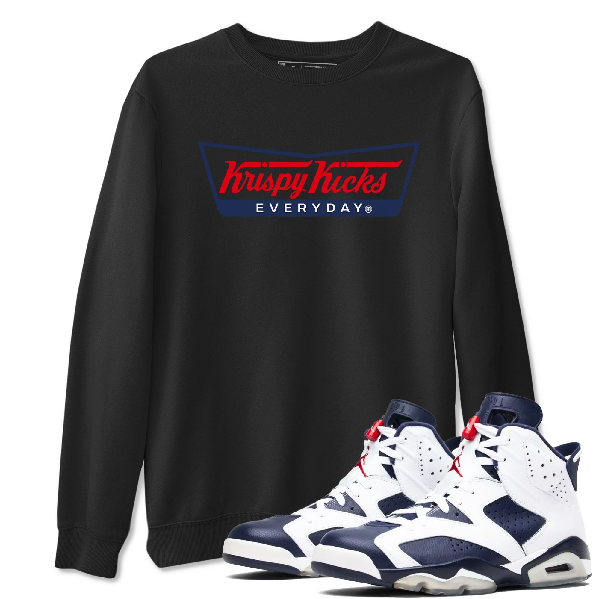 Krispy Kicks snkmatch Tees - Air Jordan 6 White And Midnight Navy
