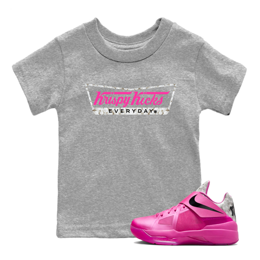 Krispy Kicks snkmatch Tees Kids - Nike KD 4 Aunt Pearl
