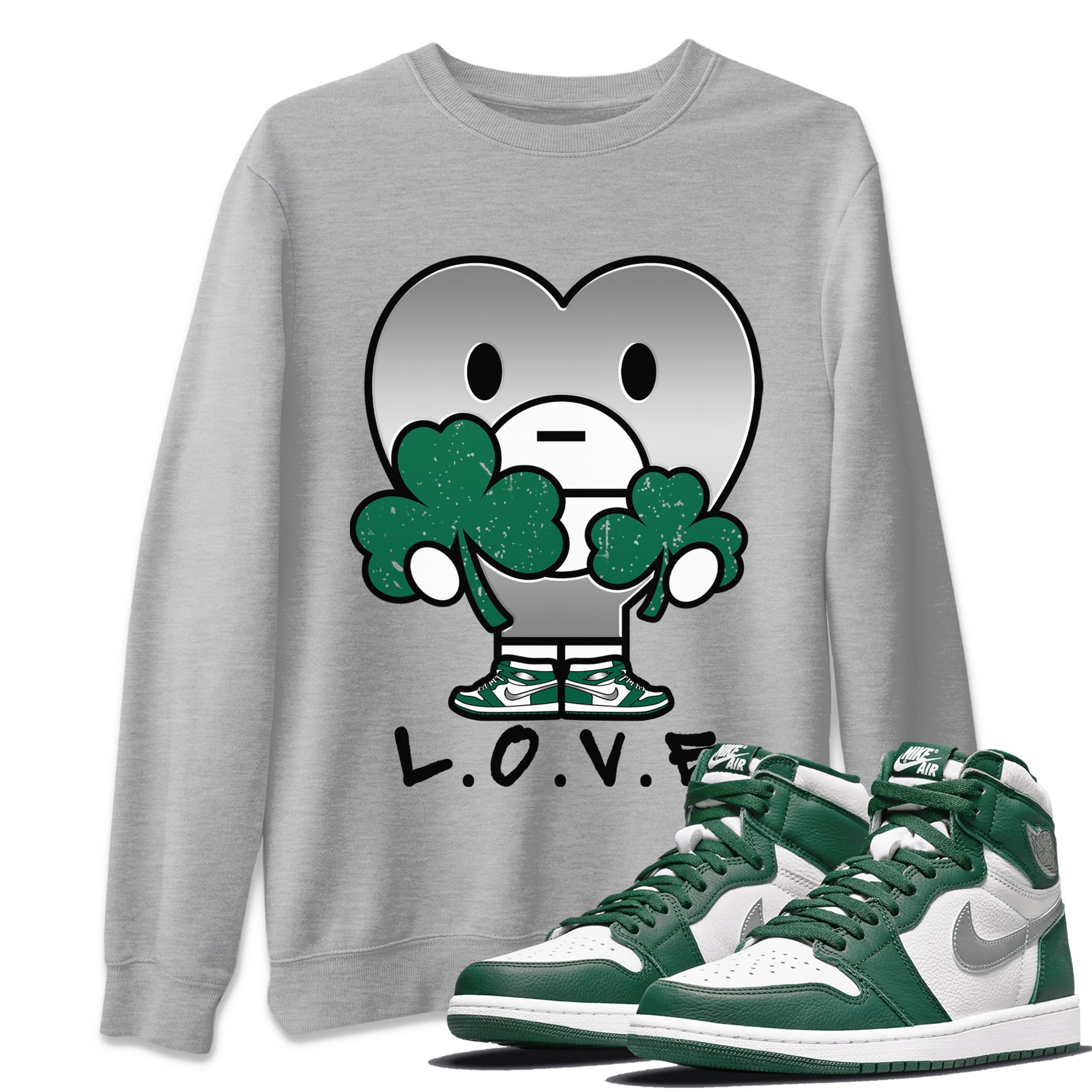 L.O.V.E Unisex Tops - Air Jordan 1 Gorge Green