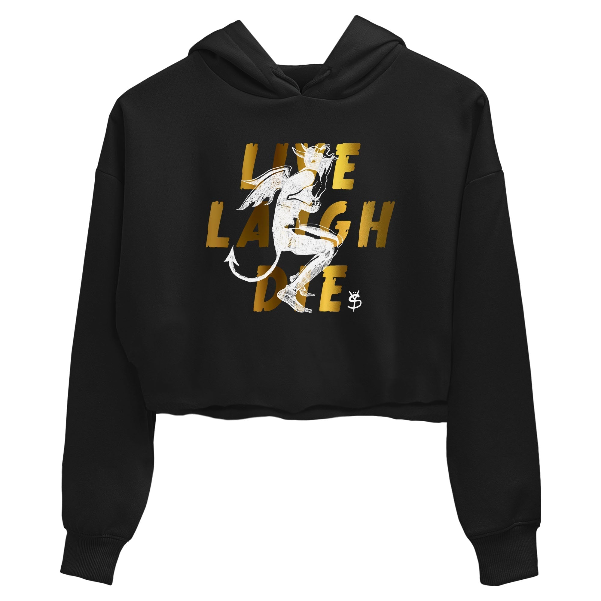 Laughing Devil snkmatch Women's Top - Air Jordan 1 Black Metallic Gold