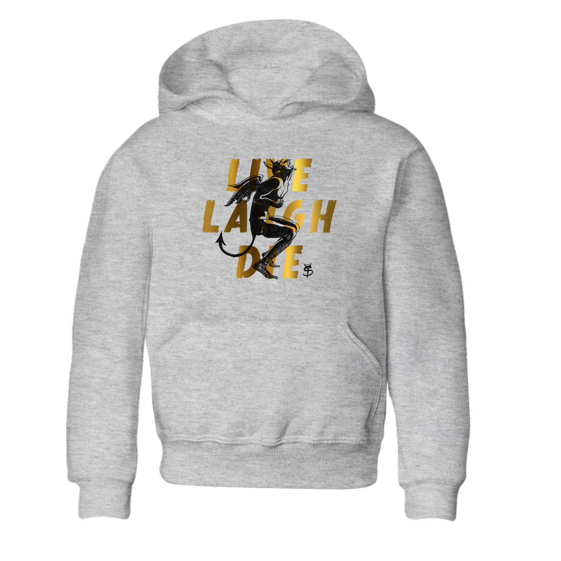 Laughing Devil snkmatch Tees Kids - Air Jordan 1 Black Metallic Gold