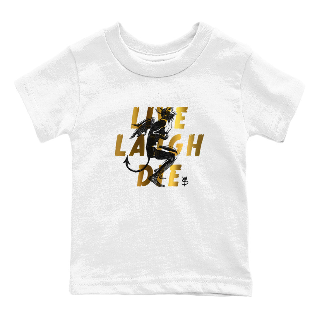 Laughing Devil snkmatch Tees Kids - Air Jordan 1 Black Metallic Gold