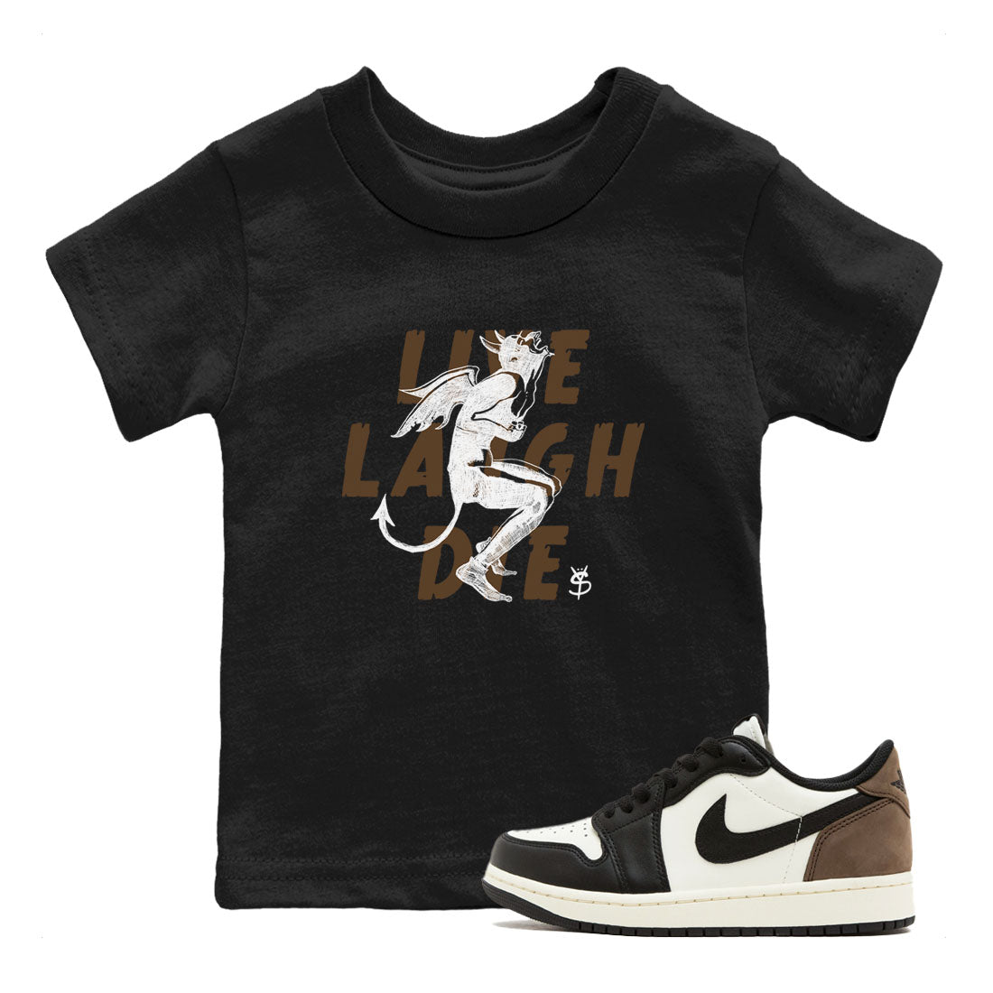 Laughing Devil snkmatch Tees Kids - Air Jordan 1 Mocha