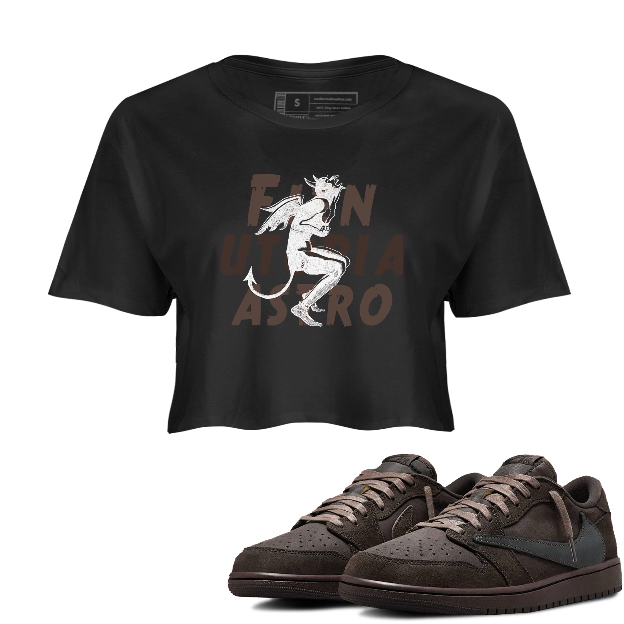 Laughing Devil snkmatch Women's Top - Air Jordan 1 Travis Scott Velvet Brown
