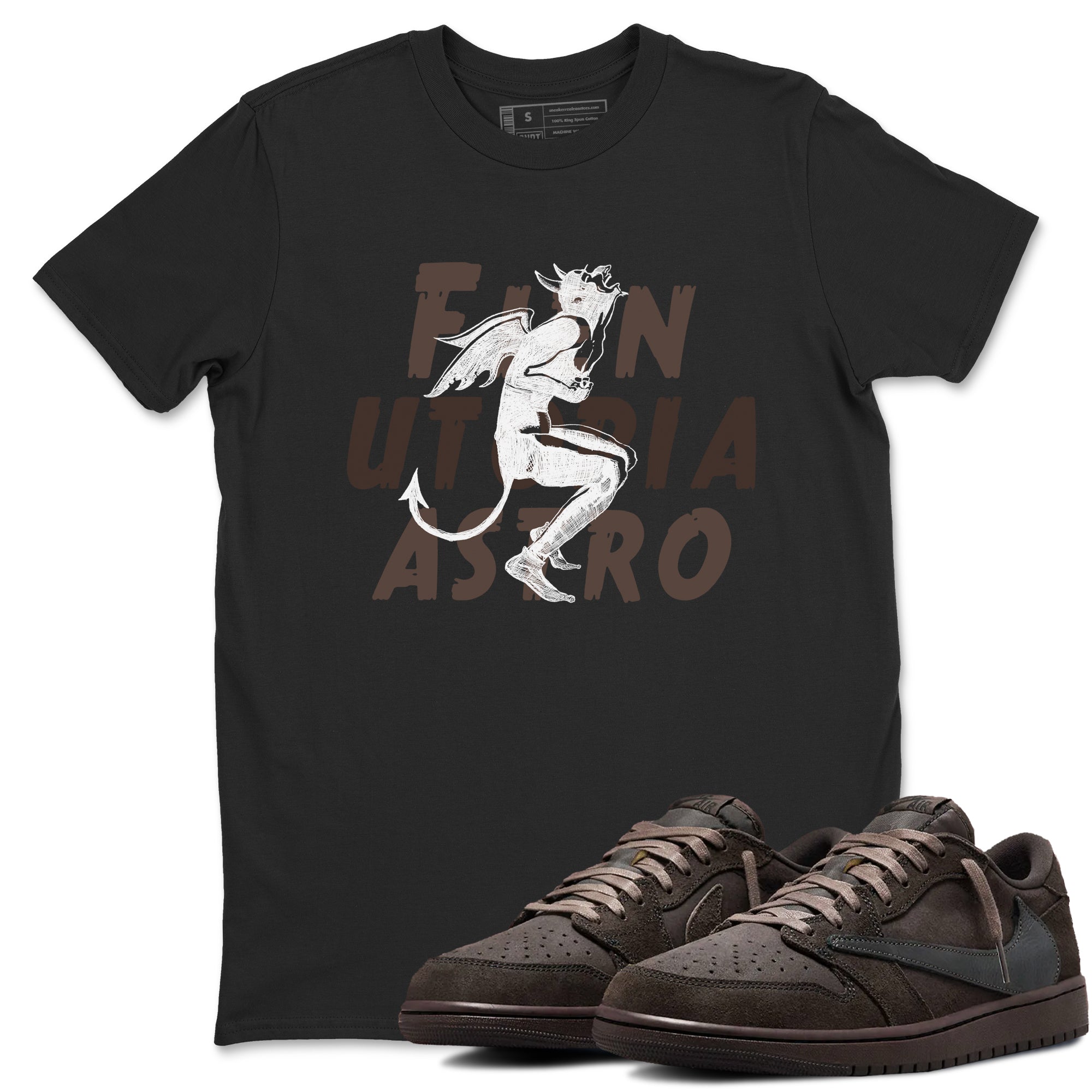 Laughing Devil snkmatch Tees - Air Jordan 1 Travis Scott Velvet Brown