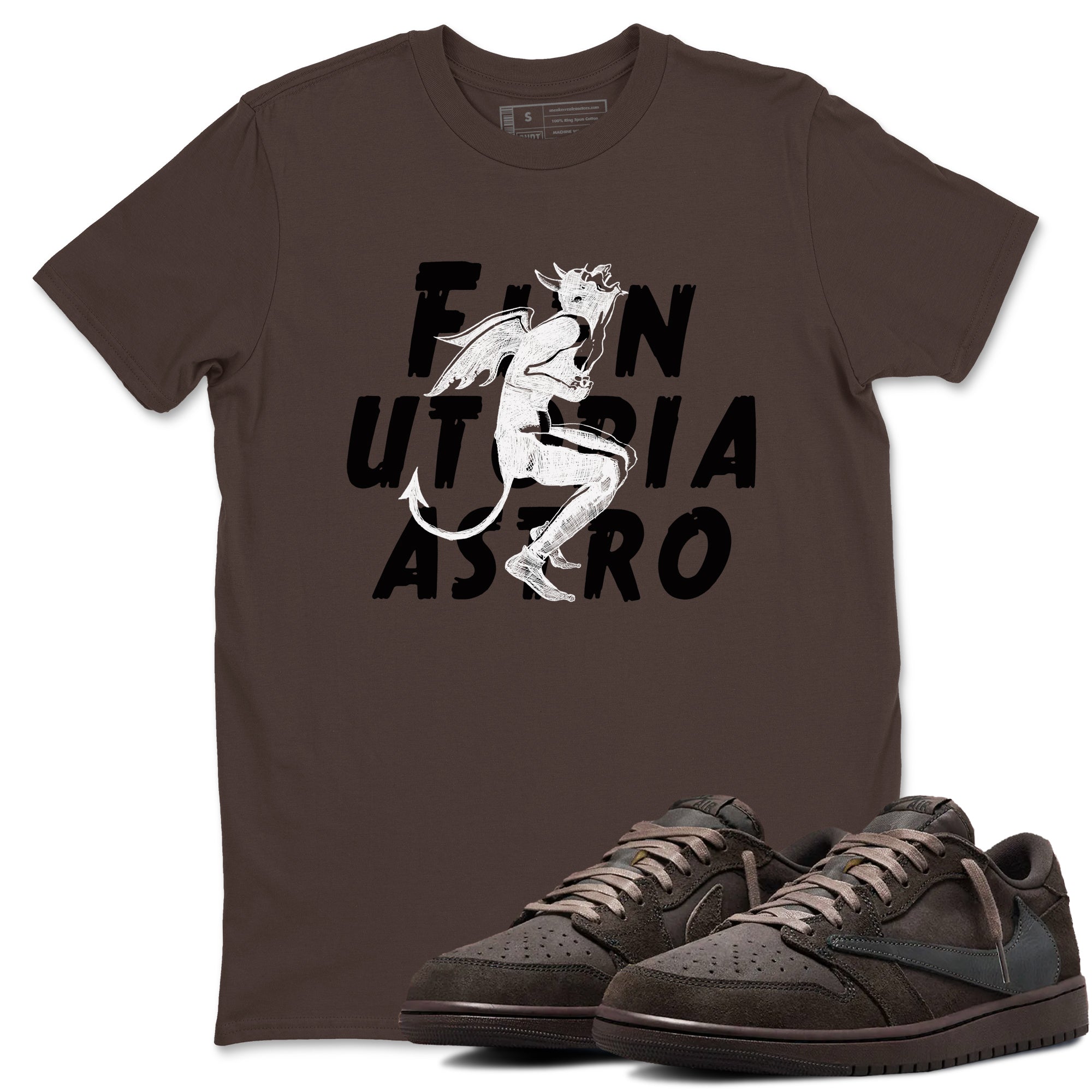 Laughing Devil snkmatch Tees - Air Jordan 1 Travis Scott Velvet Brown