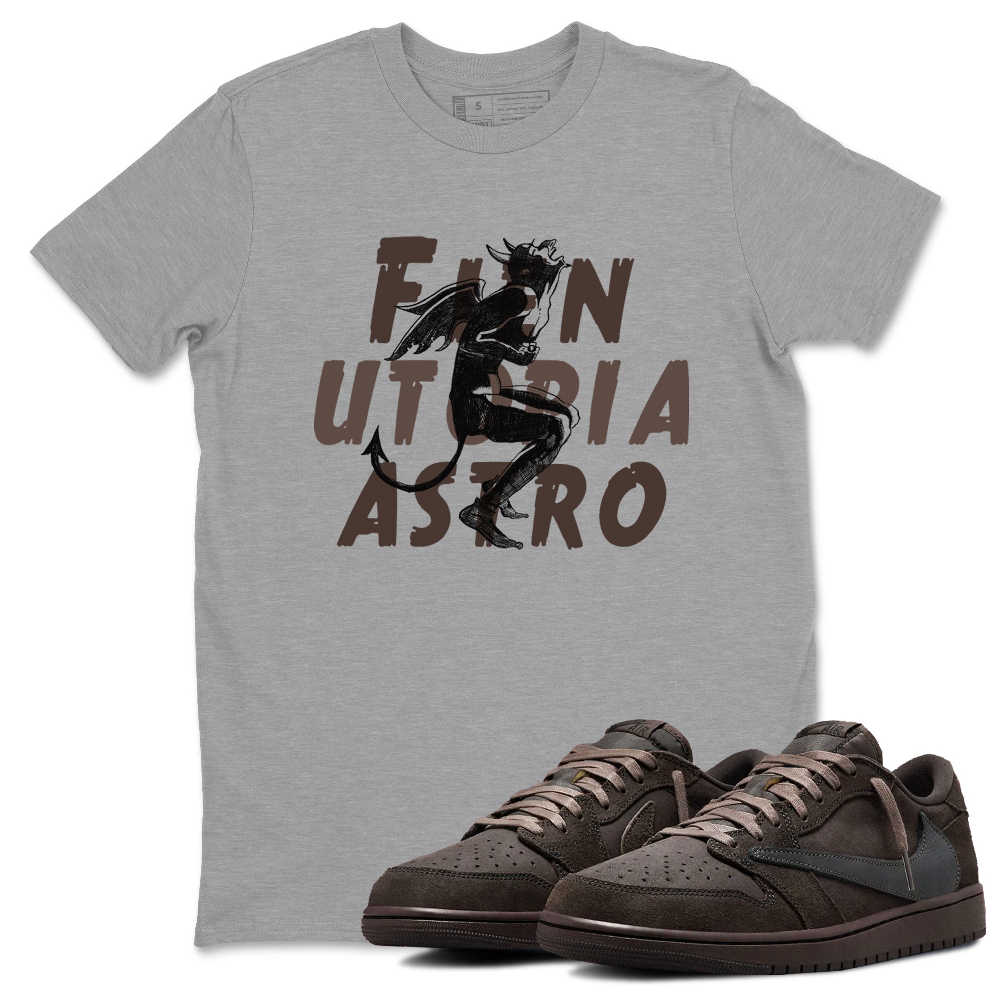 Laughing Devil snkmatch Tees - Air Jordan 1 Travis Scott Velvet Brown