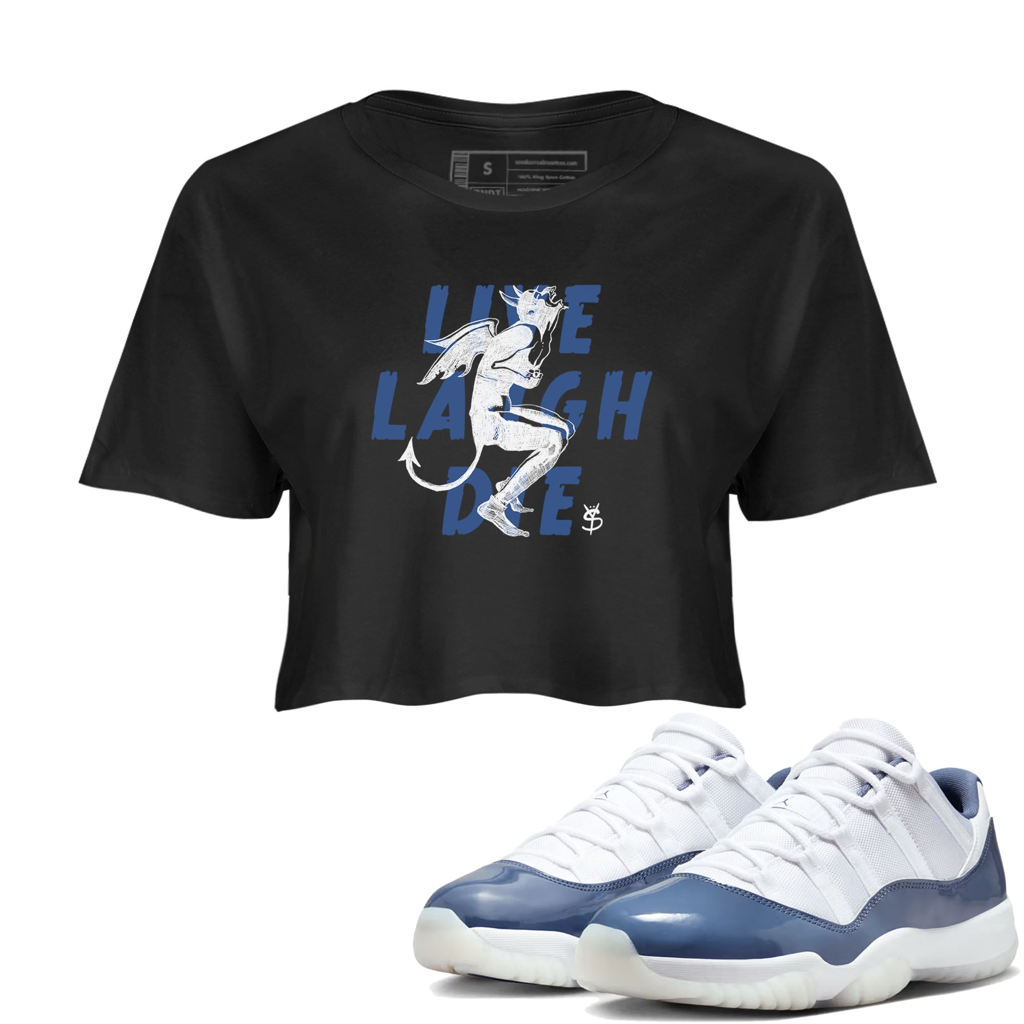 Laughing Devil snkmatch Women's Top - Air Jordan 11 Diffused Blue