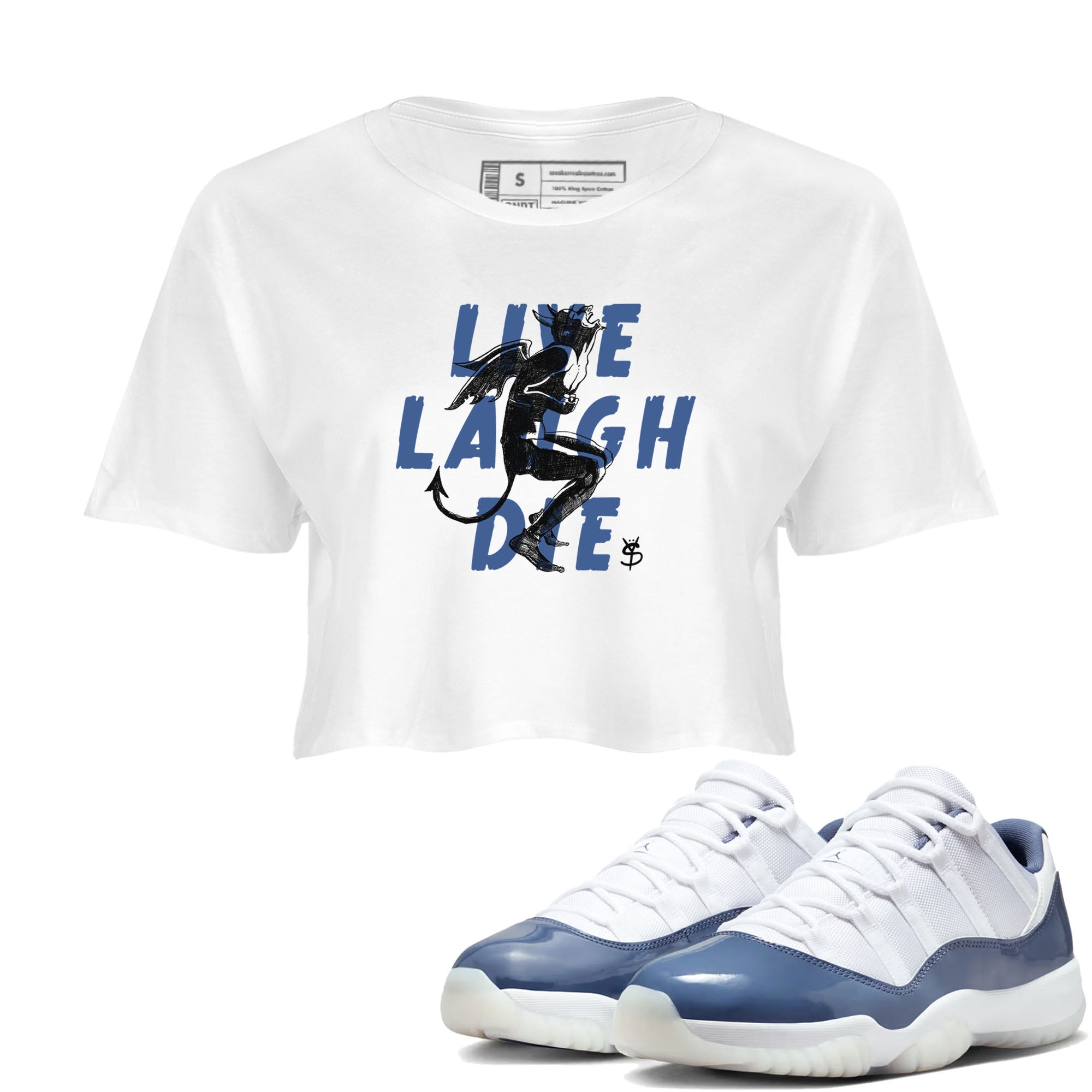 Laughing Devil snkmatch Women's Top - Air Jordan 11 Diffused Blue