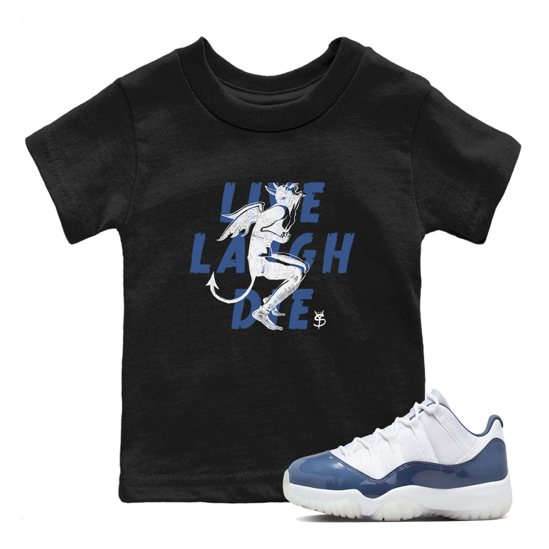 Laughing Devil snkmatch Tees Kids - Air Jordan 11 Diffused Blue