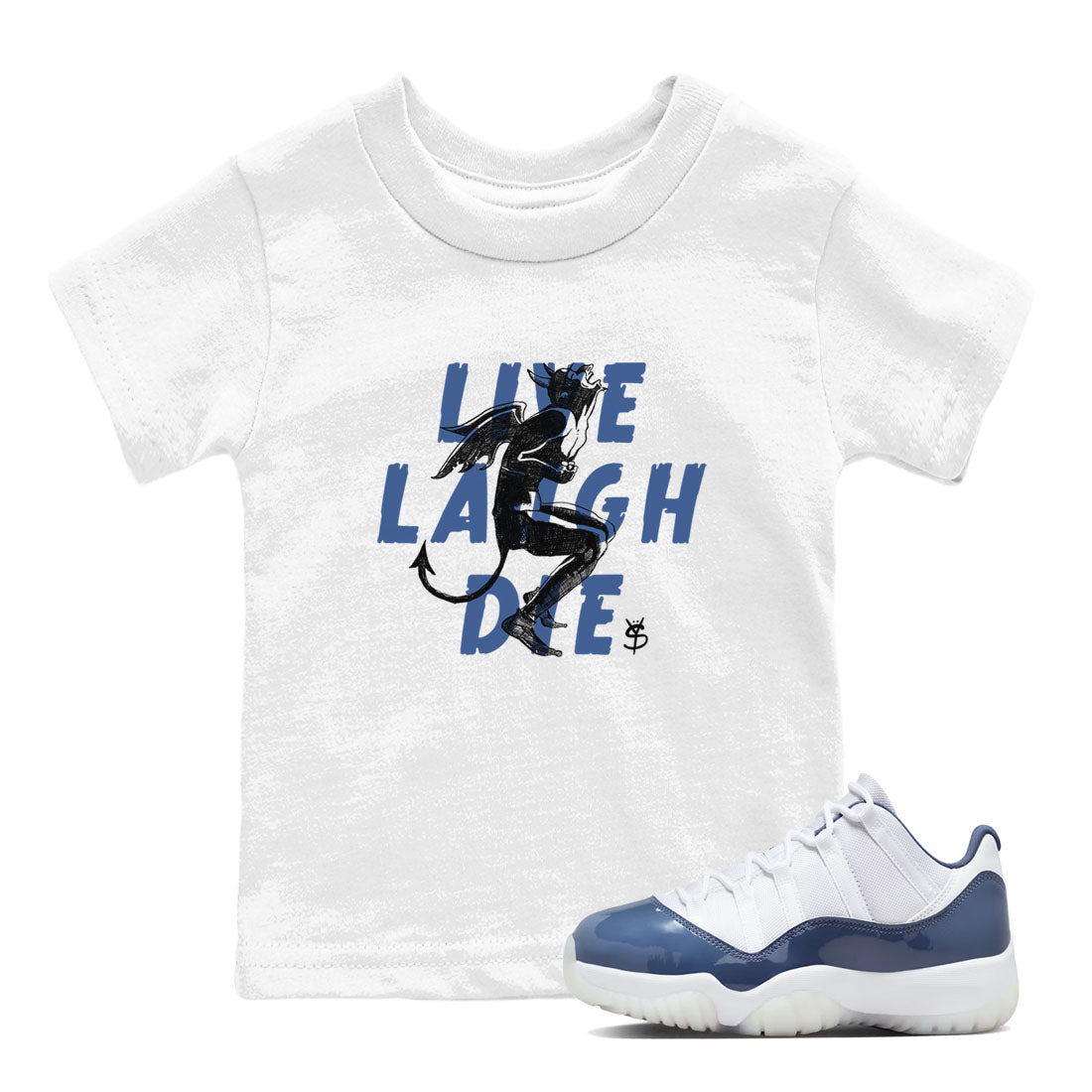 Laughing Devil snkmatch Tees Kids - Air Jordan 11 Diffused Blue