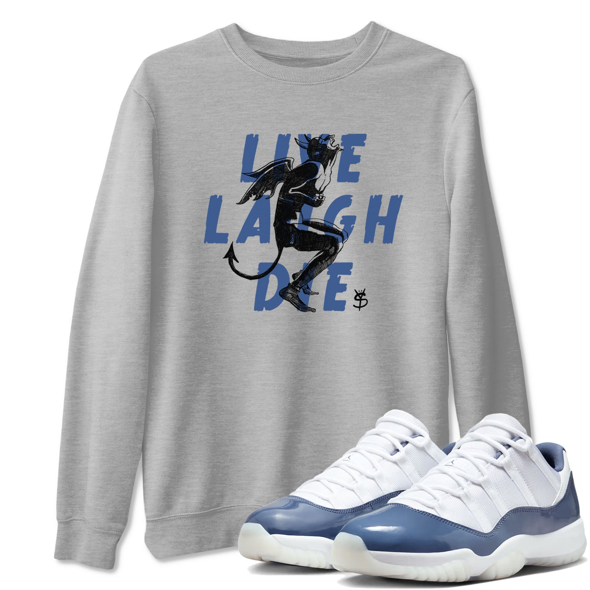 Laughing Devil snkmatch Tees - Air Jordan 11 Diffused Blue