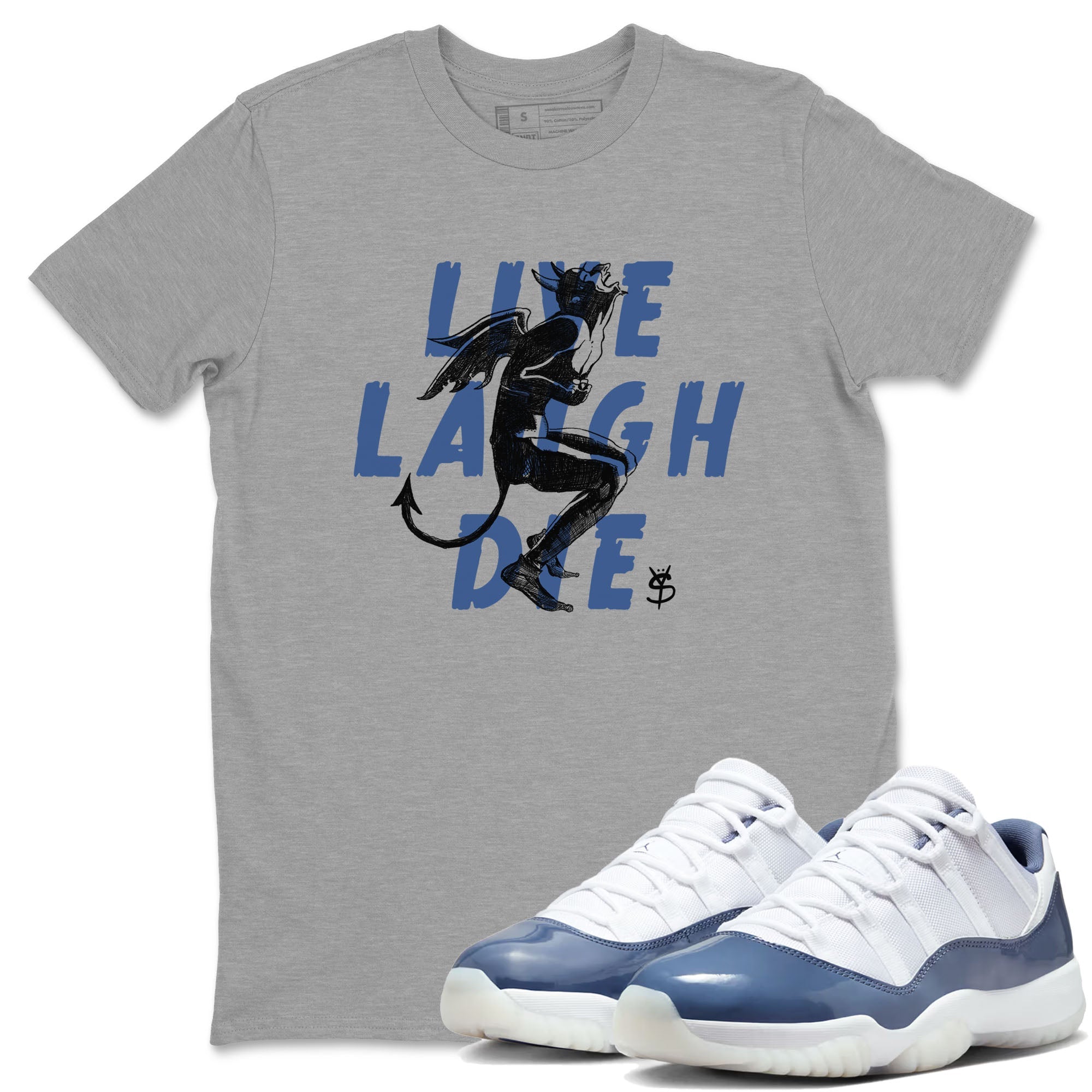 Laughing Devil snkmatch Tees - Air Jordan 11 Diffused Blue