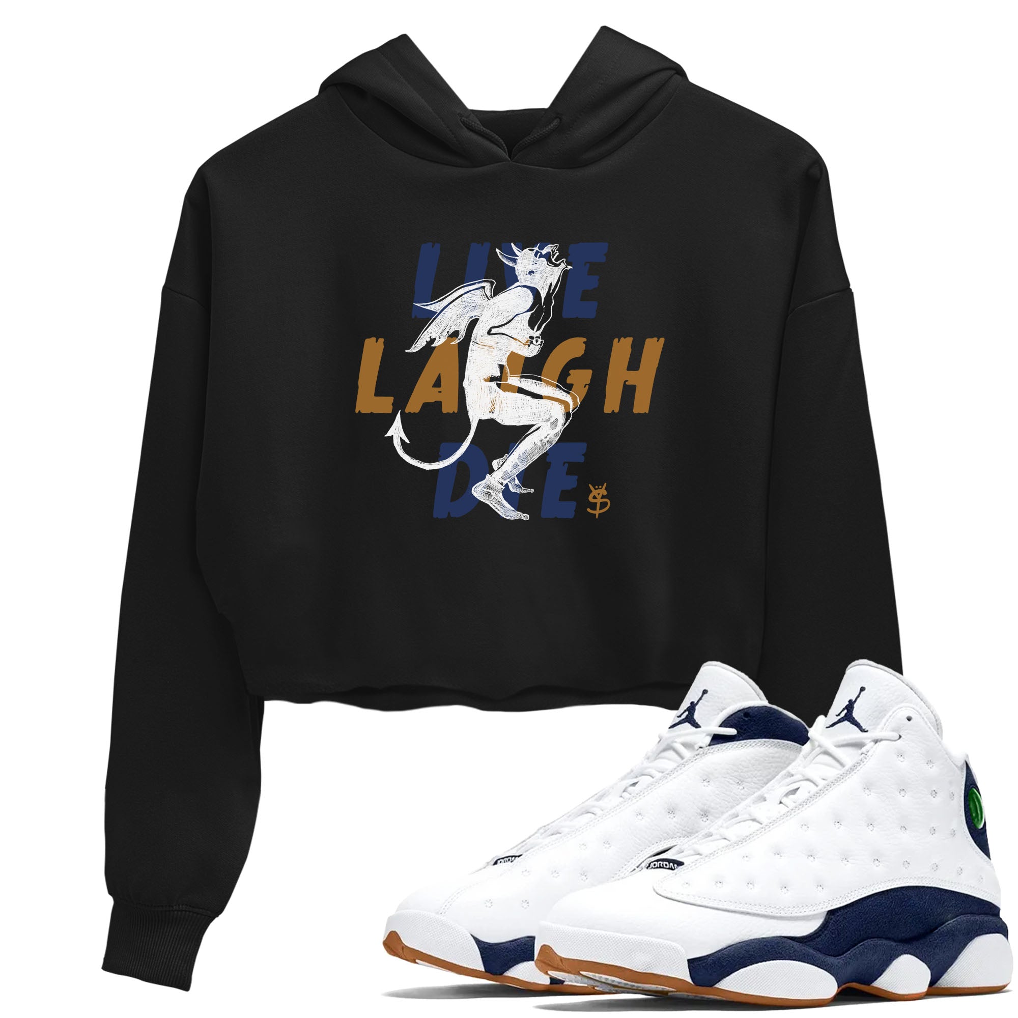 Laughing Devil snkmatch Women's Top - Air Jordan 13 Midnight Navy