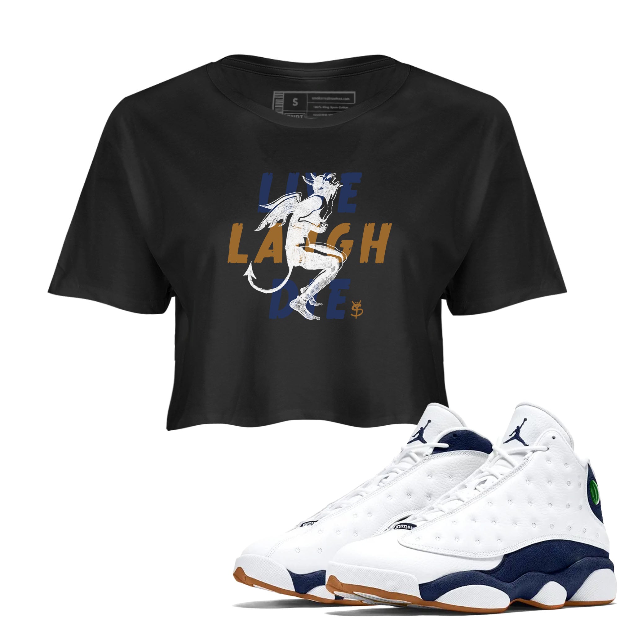 Laughing Devil snkmatch Women's Top - Air Jordan 13 Midnight Navy
