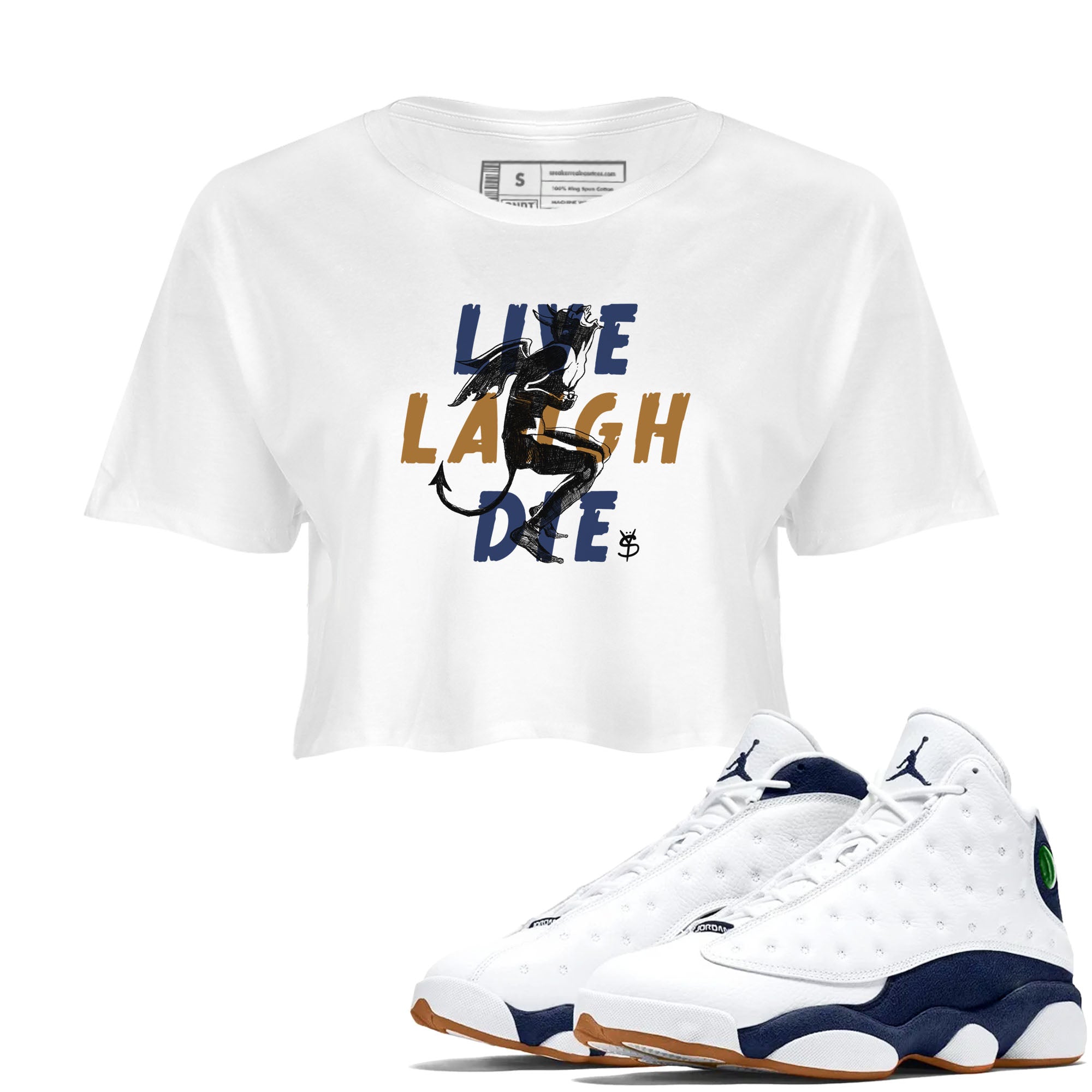 Laughing Devil snkmatch Women's Top - Air Jordan 13 Midnight Navy