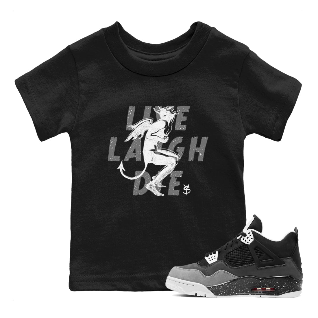 Laughing Devil snkmatch Tees Kids - Air Jordan 4 Fear