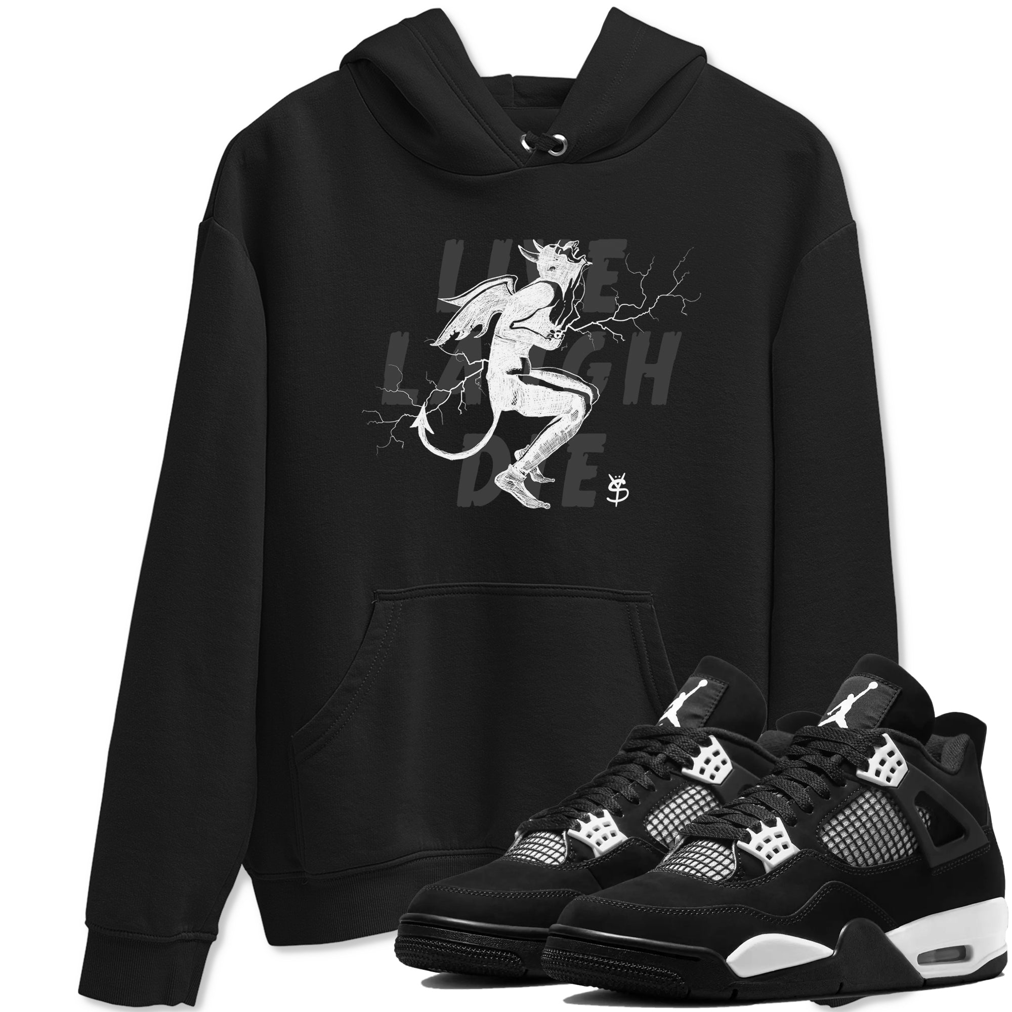 Laughing Devil snkmatch Tees - Air Jordan 4 White Thunder