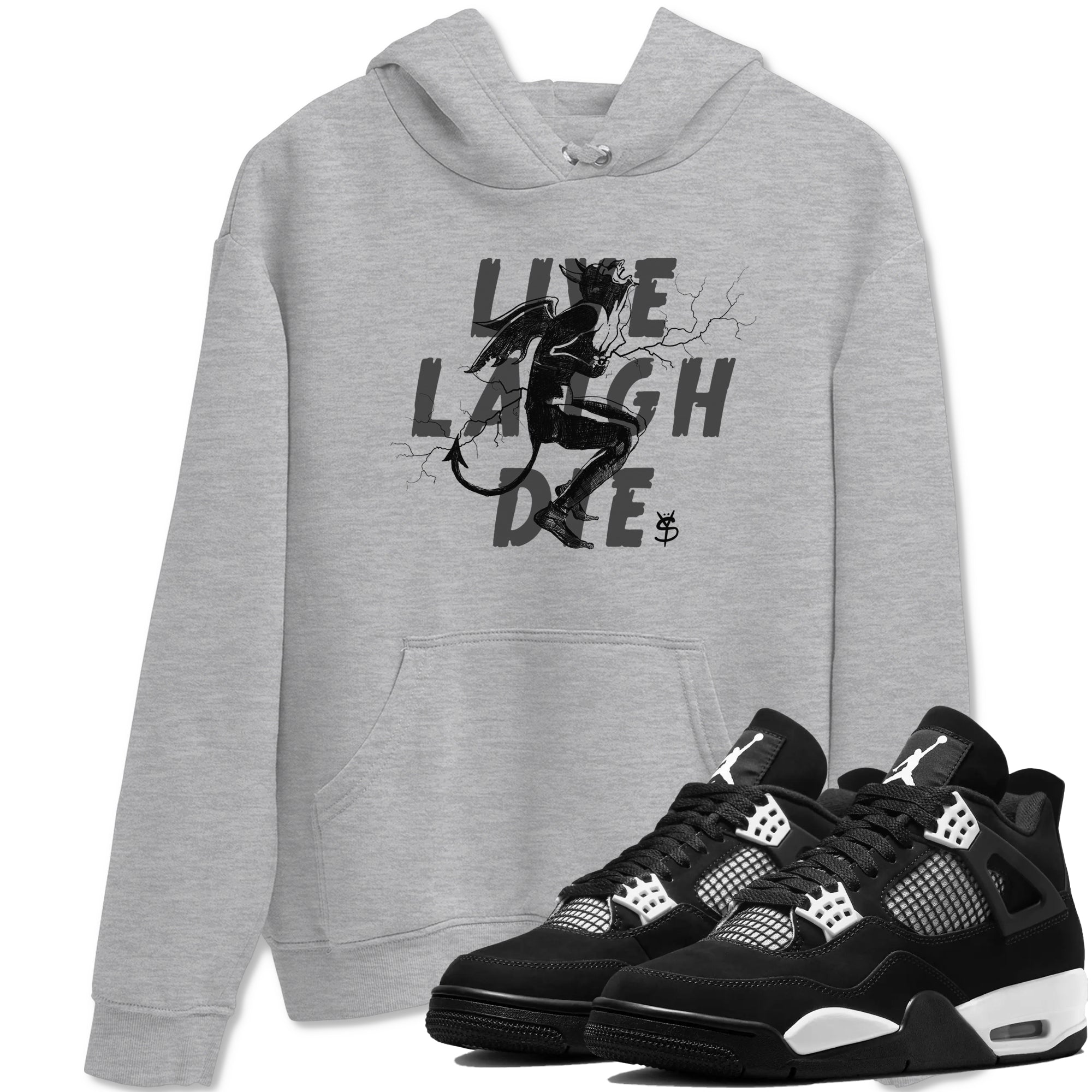 Laughing Devil snkmatch Tees - Air Jordan 4 White Thunder