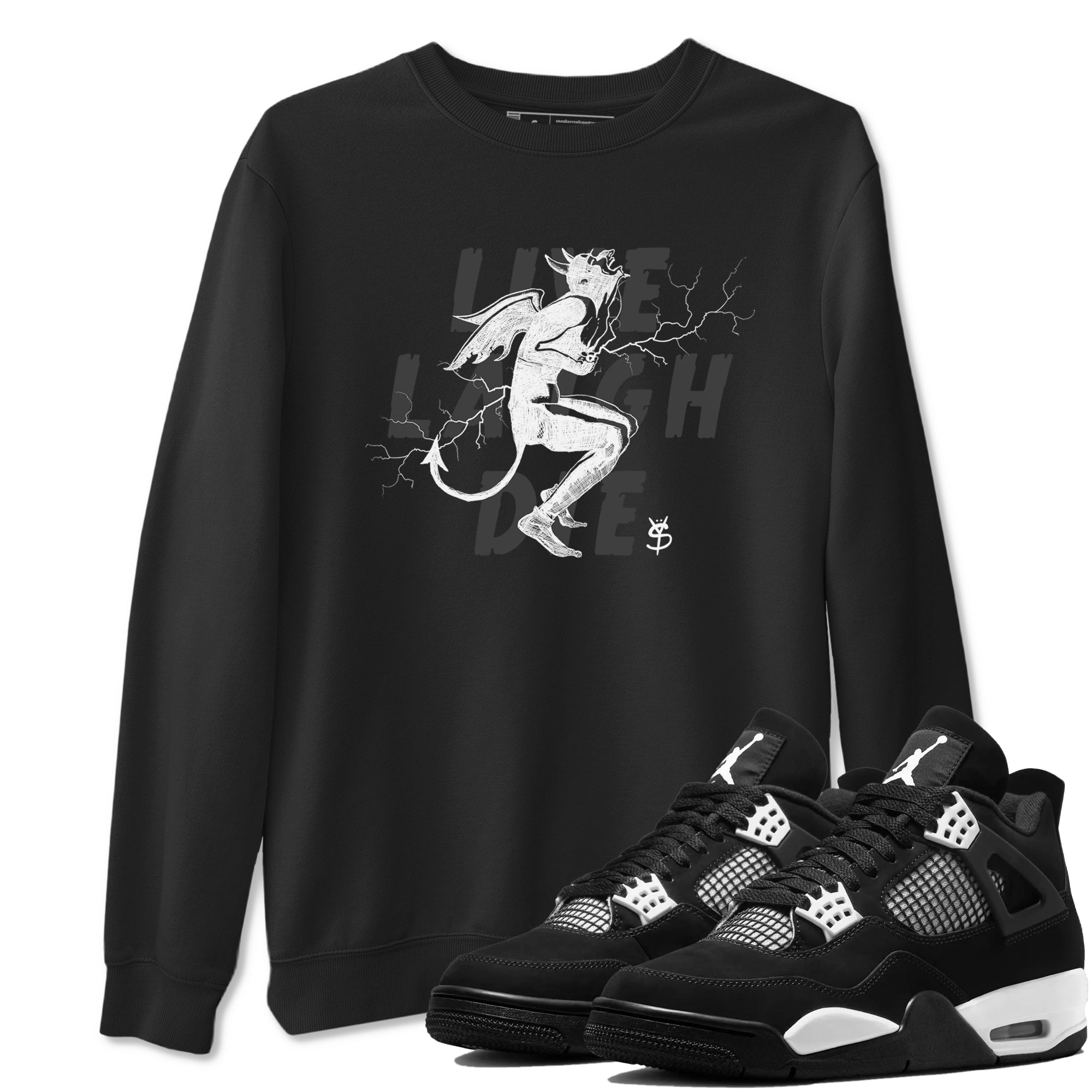 Laughing Devil snkmatch Tees - Air Jordan 4 White Thunder