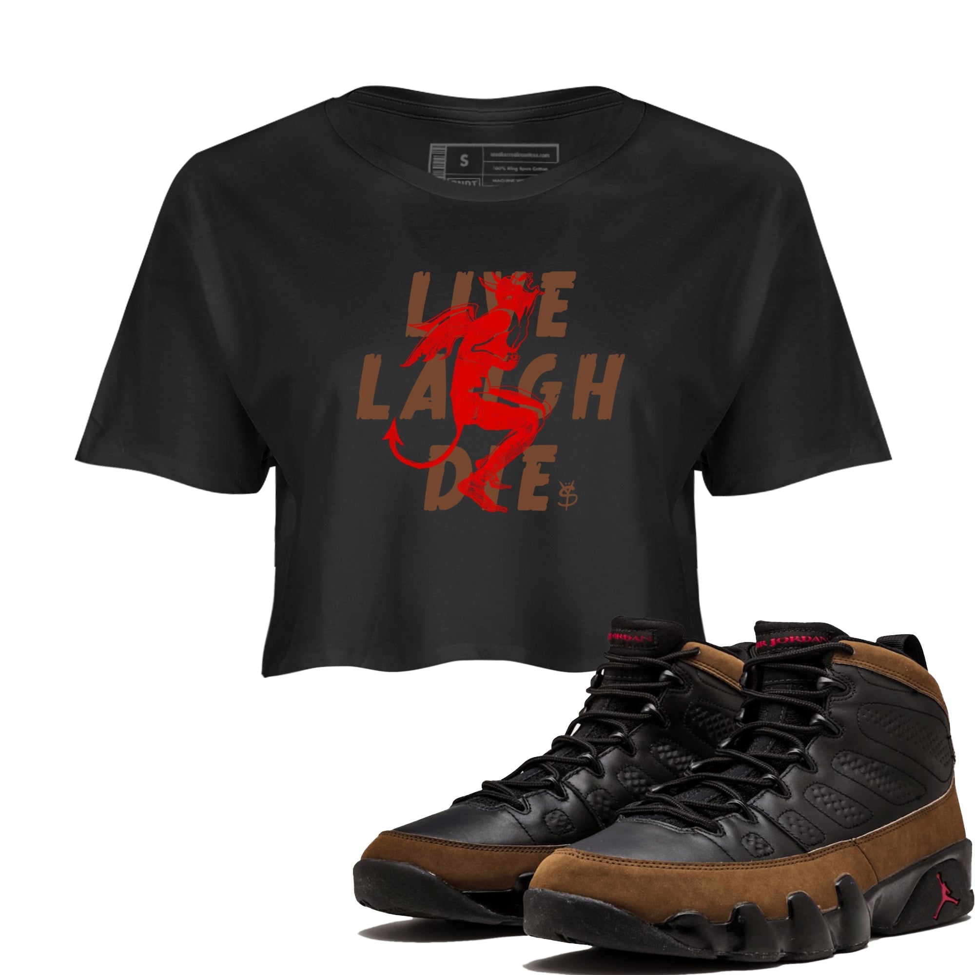 Laughing Devil snkmatch Women's Top - Air Jordan 9 Olive