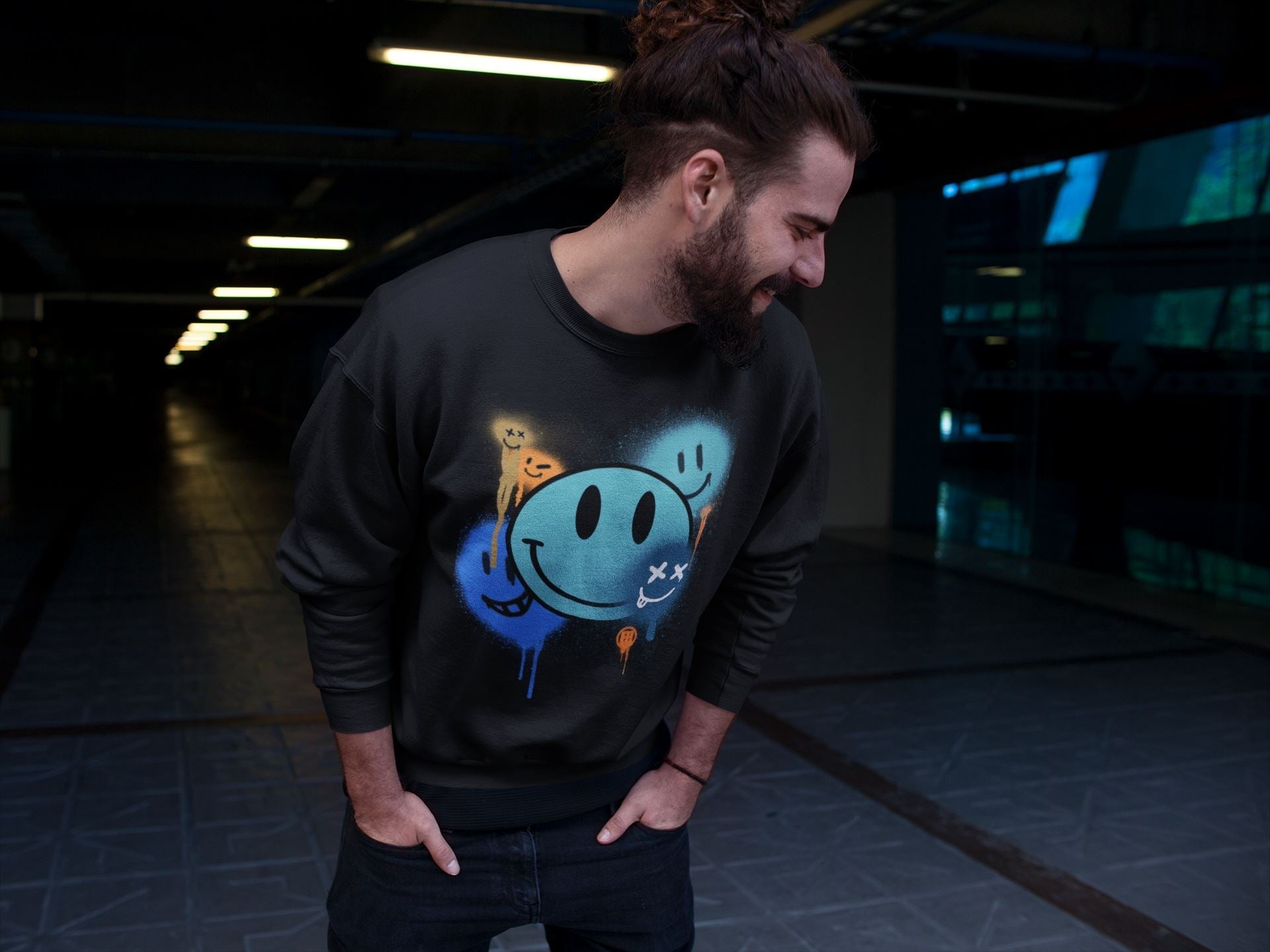 Smile Painting Unisex Tops - Yeezy 700 Faded Azure