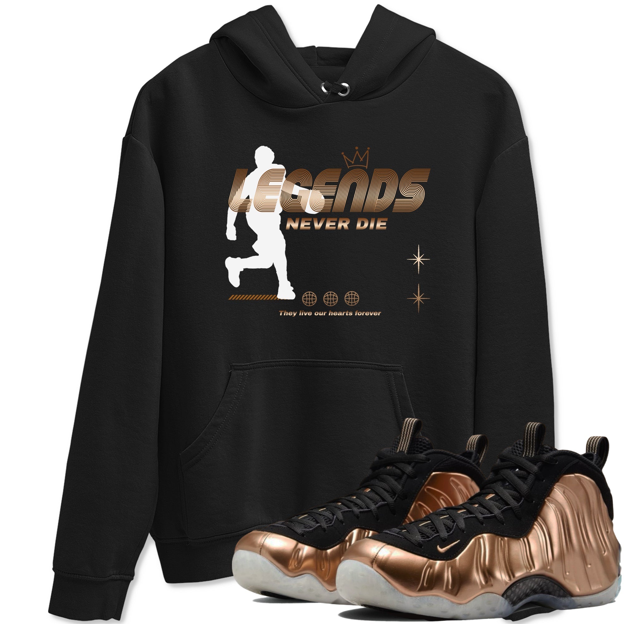 Legends Never Die snkmatch Tees - Air Foamposite One Metallic Copper
