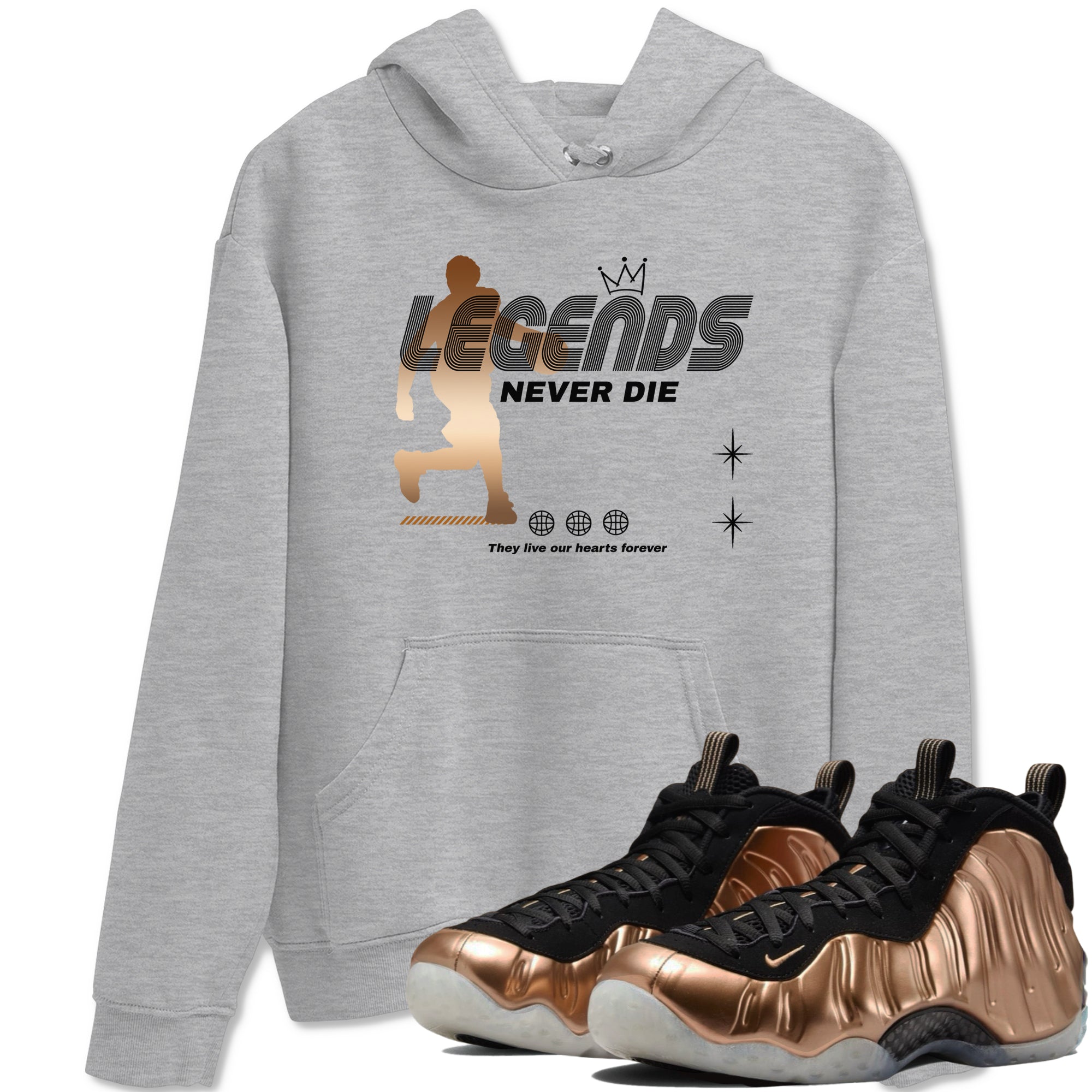 Legends Never Die snkmatch Tees - Air Foamposite One Metallic Copper