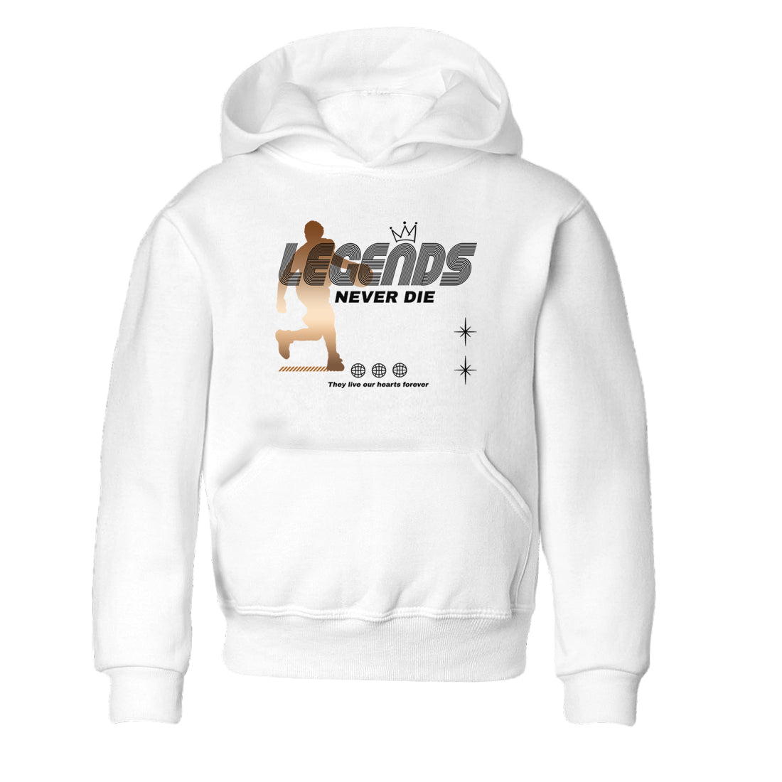Legends Never Die snkmatch Tees Kids - Air Foamposite One Metallic Copper
